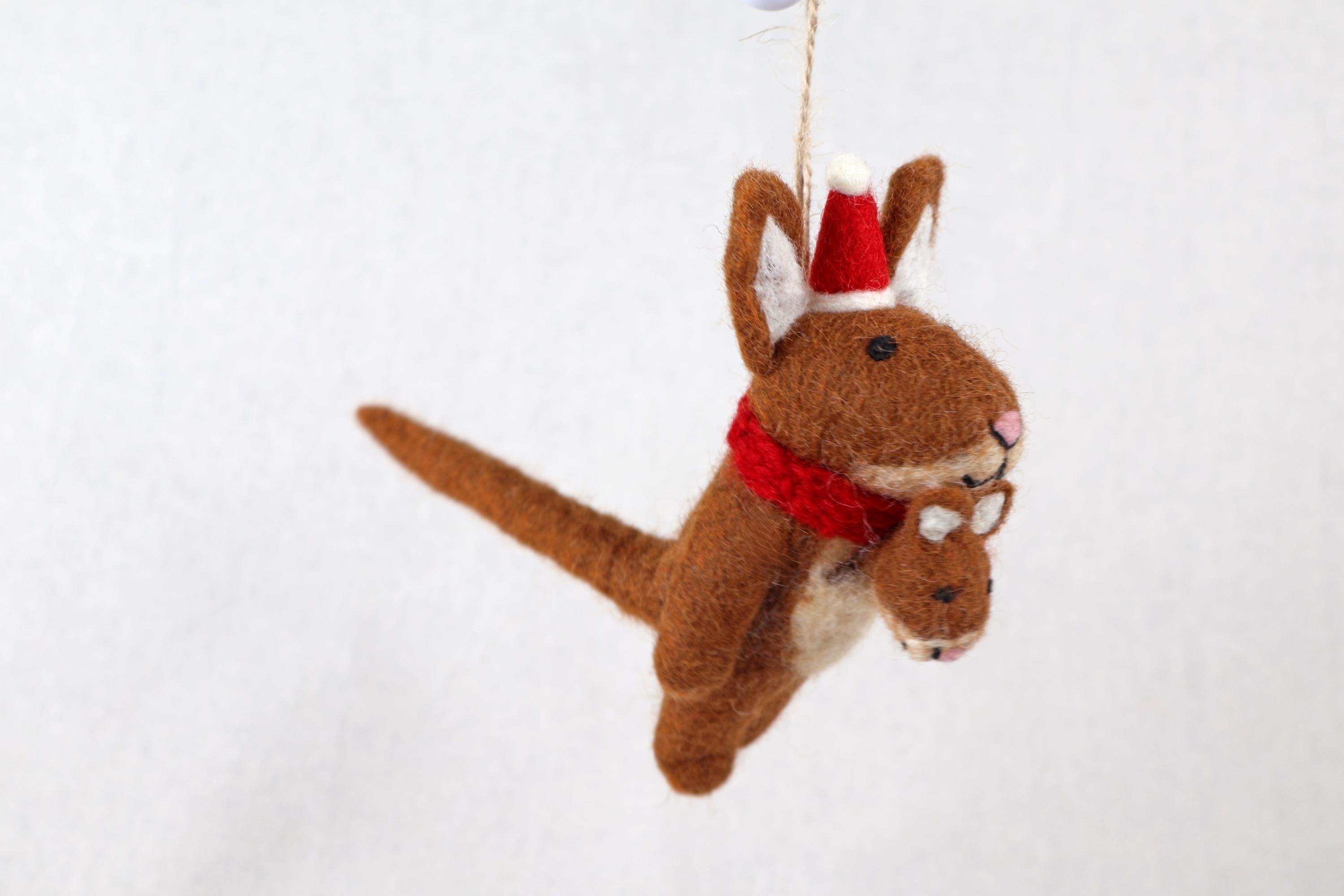 Weihnachtsanhänger Känguru I Christbaumschmuck I Weihnachtsdeko I Winter Weihnachtsbaum I nachhaltig I lustige Weihnachtsdeko