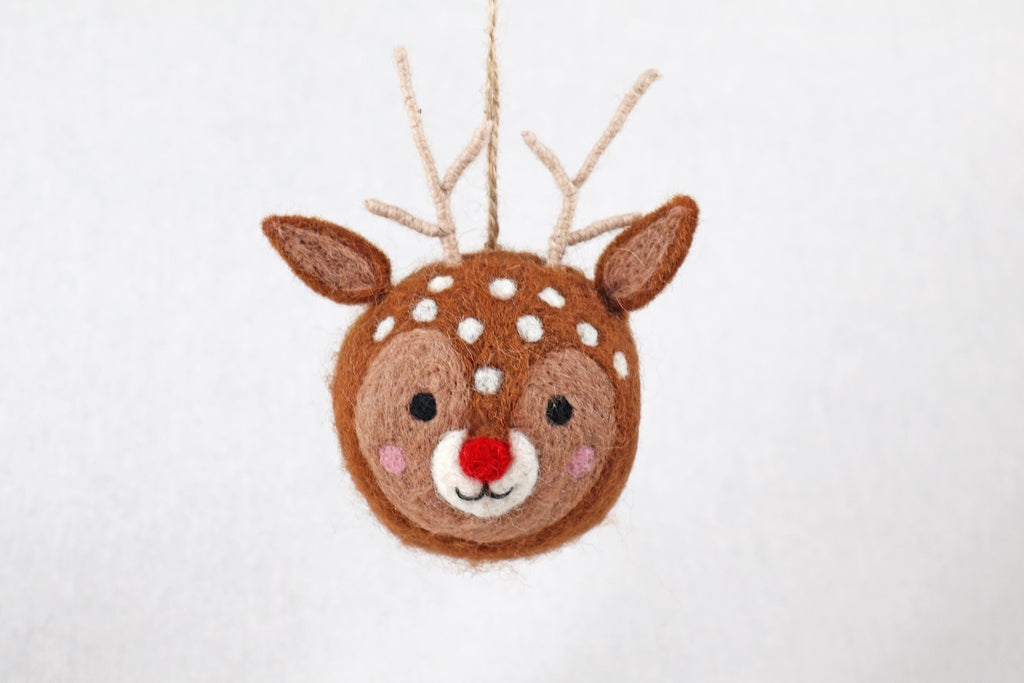 Weihnachtskugel Rudolf handgemacht I Weihnachtsdeko I Christmas I Kugeln handgemacht I Weihnachtsschmuck I Christbaumkugel Filz I