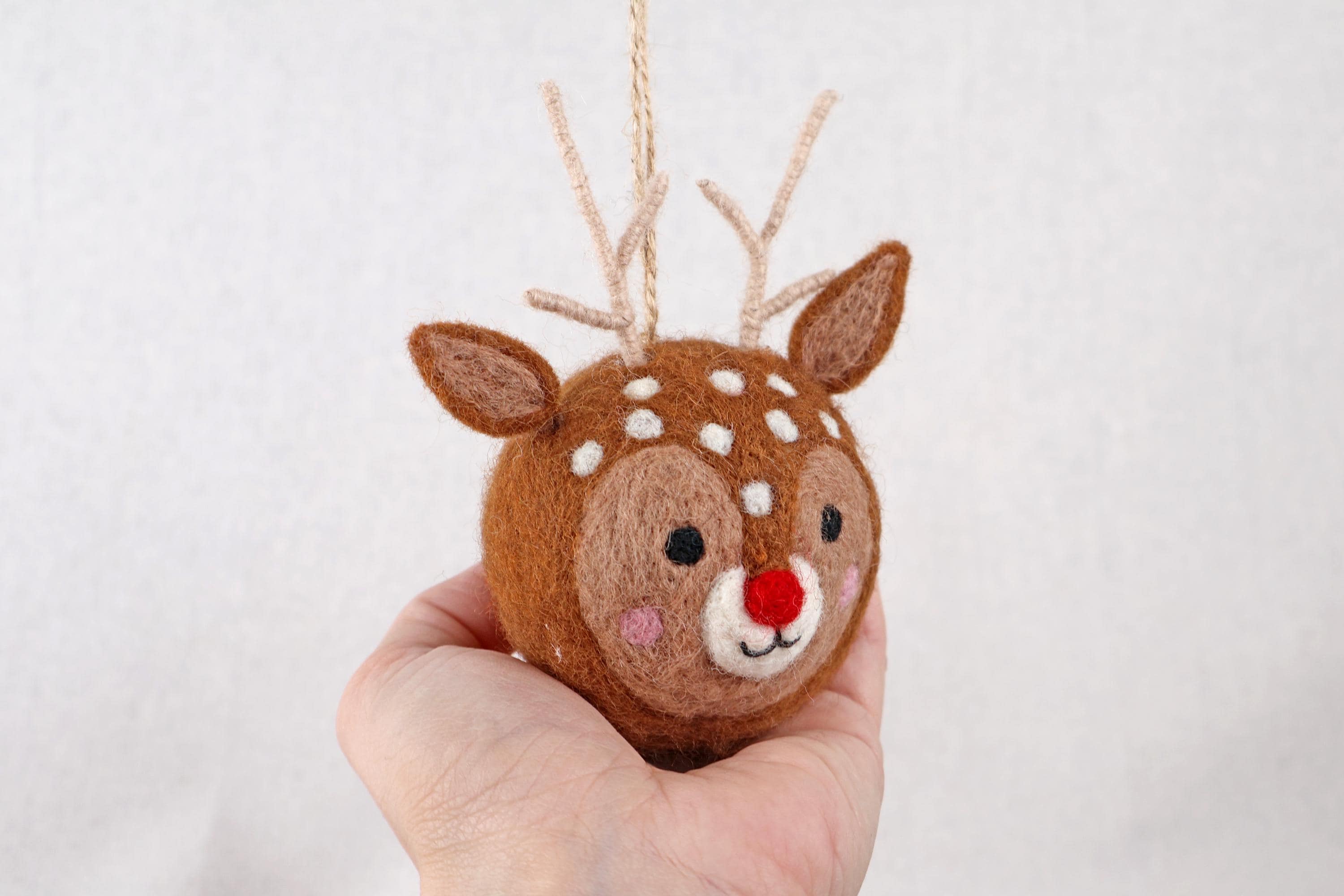 Weihnachtskugel Rudolf handgemacht I Weihnachtsdeko I Christmas I Kugeln handgemacht I Weihnachtsschmuck I Christbaumkugel Filz I