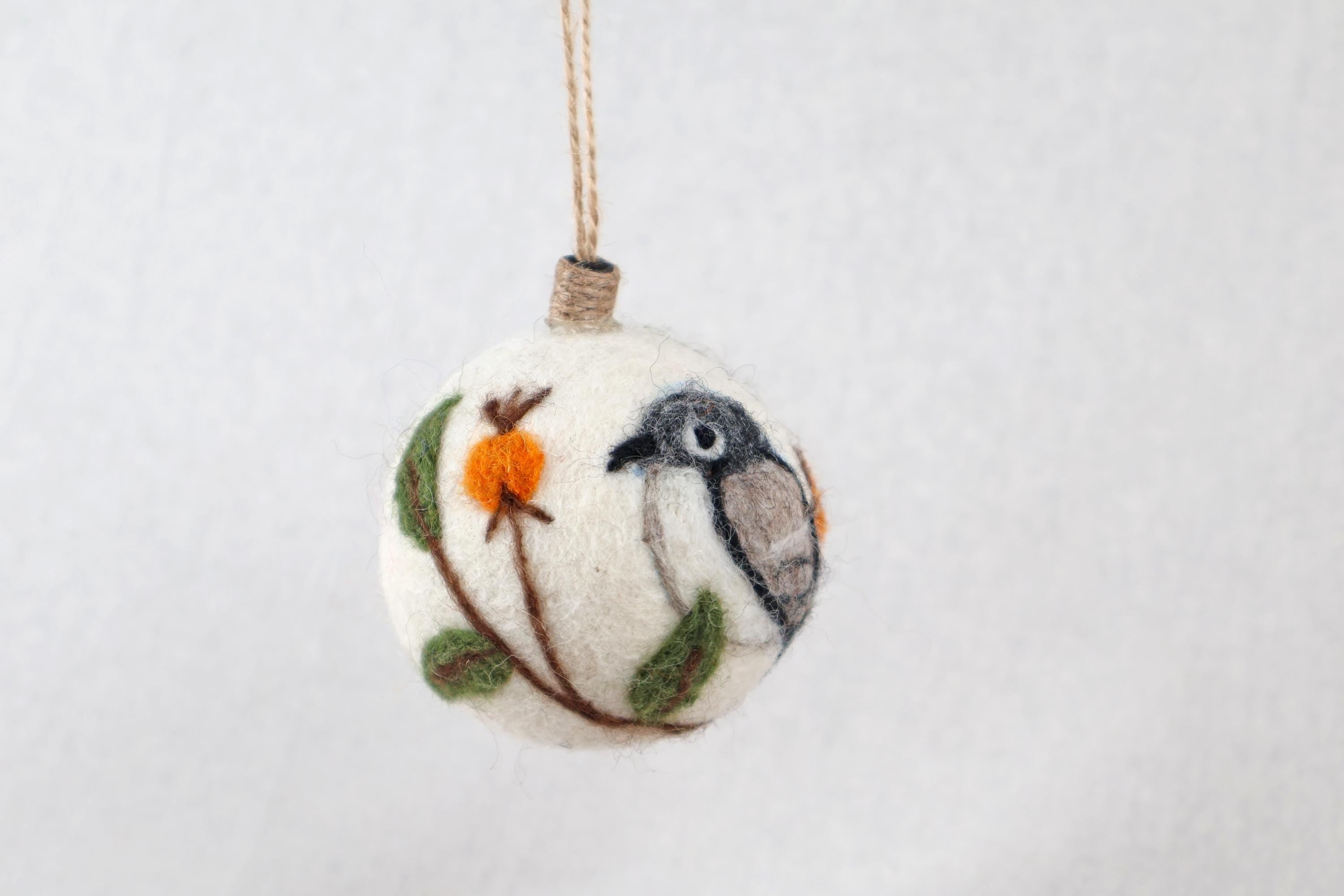 Weihnachtskugel Filz Vogel handgemacht I Weihnachtsdeko I Anhänger I Schnäpper Deko I Weihnachtsschmuck I Christbaumkugel Kugel Filz