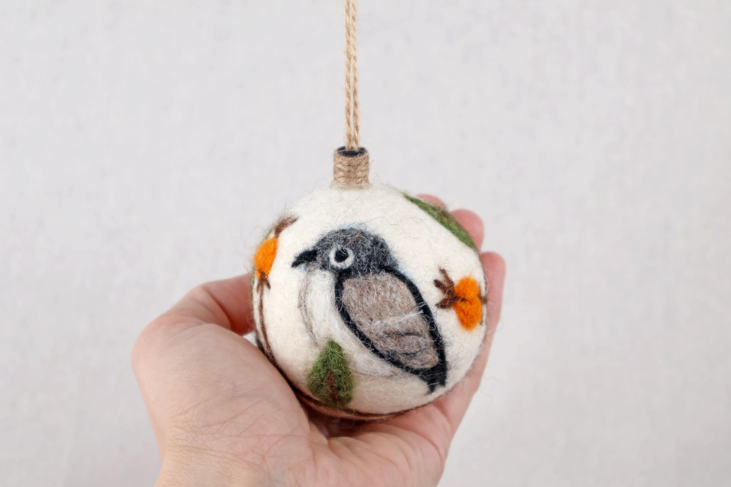 Weihnachtskugel Filz Vogel handgemacht I Weihnachtsdeko I Anhänger I Schnäpper Deko I Weihnachtsschmuck I Christbaumkugel Kugel Filz