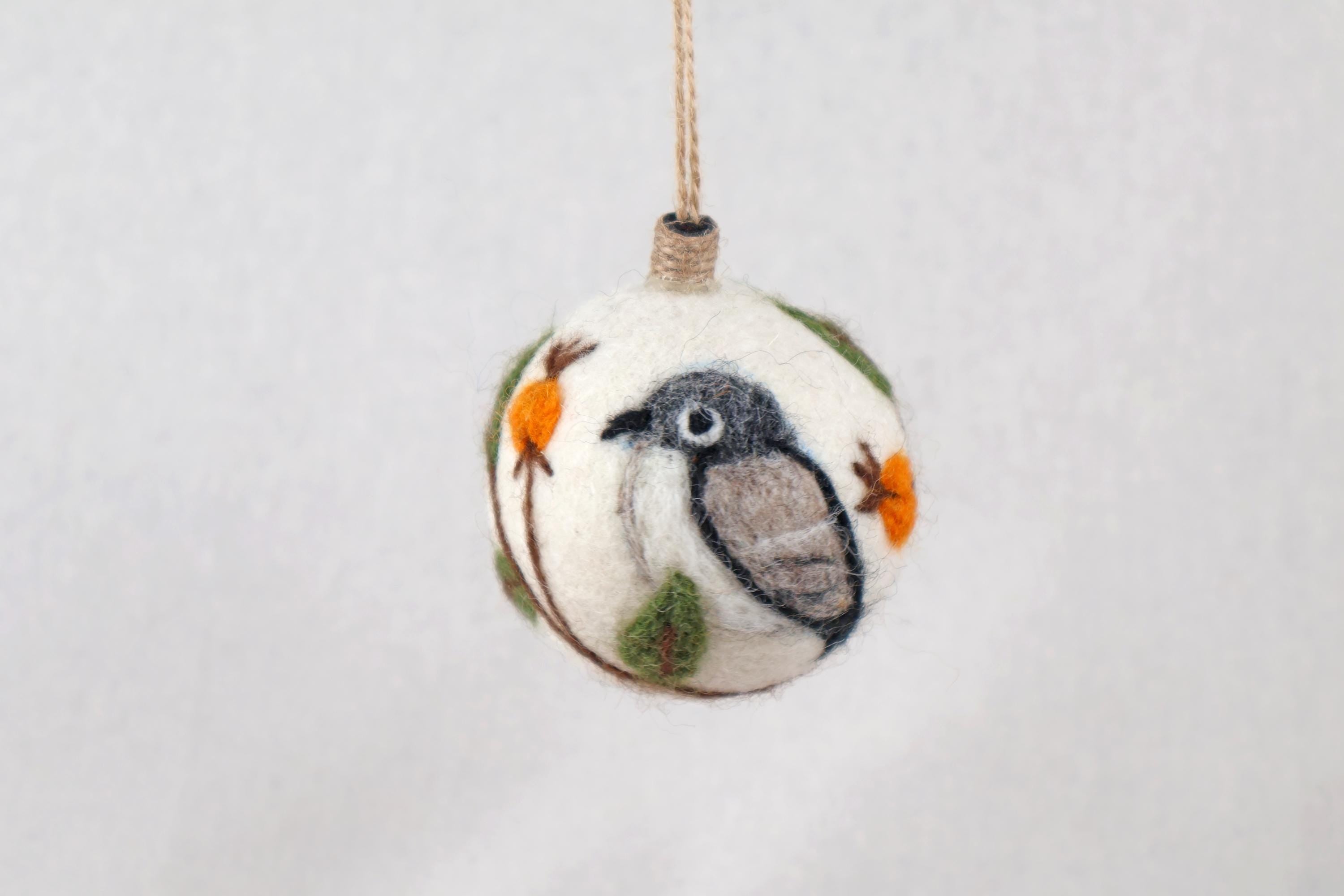 Weihnachtskugel Filz Vogel handgemacht I Weihnachtsdeko I Anhänger I Schnäpper Deko I Weihnachtsschmuck I Christbaumkugel Kugel Filz