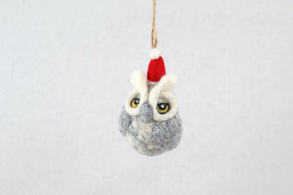 Anhänger Weihnachtseule I Deko aus Filz I Winter I Weihnachtsbaum I Herbstdeko I Anhänger aus Filz I Waldtiere I Schleiereule