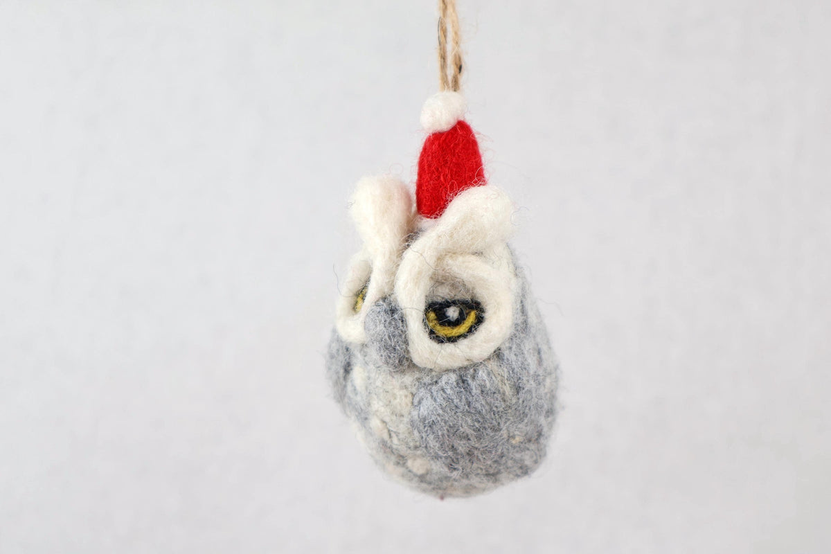 Anhänger Weihnachtseule I Deko aus Filz I Winter I Weihnachtsbaum I Herbstdeko I Anhänger aus Filz I Waldtiere I Schleiereule