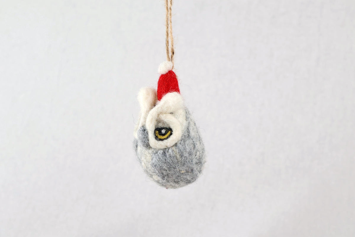 Anhänger Weihnachtseule I Deko aus Filz I Winter I Weihnachtsbaum I Herbstdeko I Anhänger aus Filz I Waldtiere I Schleiereule