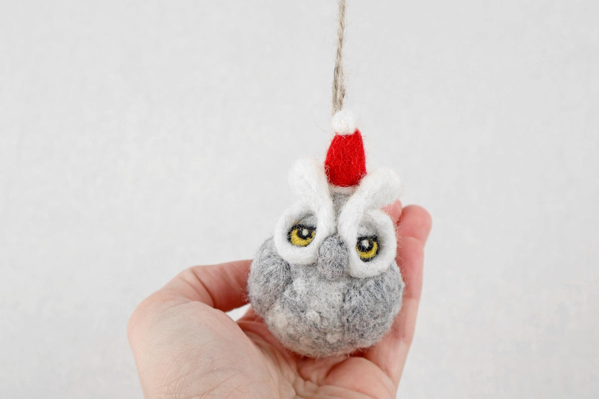 Anhänger Weihnachtseule I Deko aus Filz I Winter I Weihnachtsbaum I Herbstdeko I Anhänger aus Filz I Waldtiere I Schleiereule