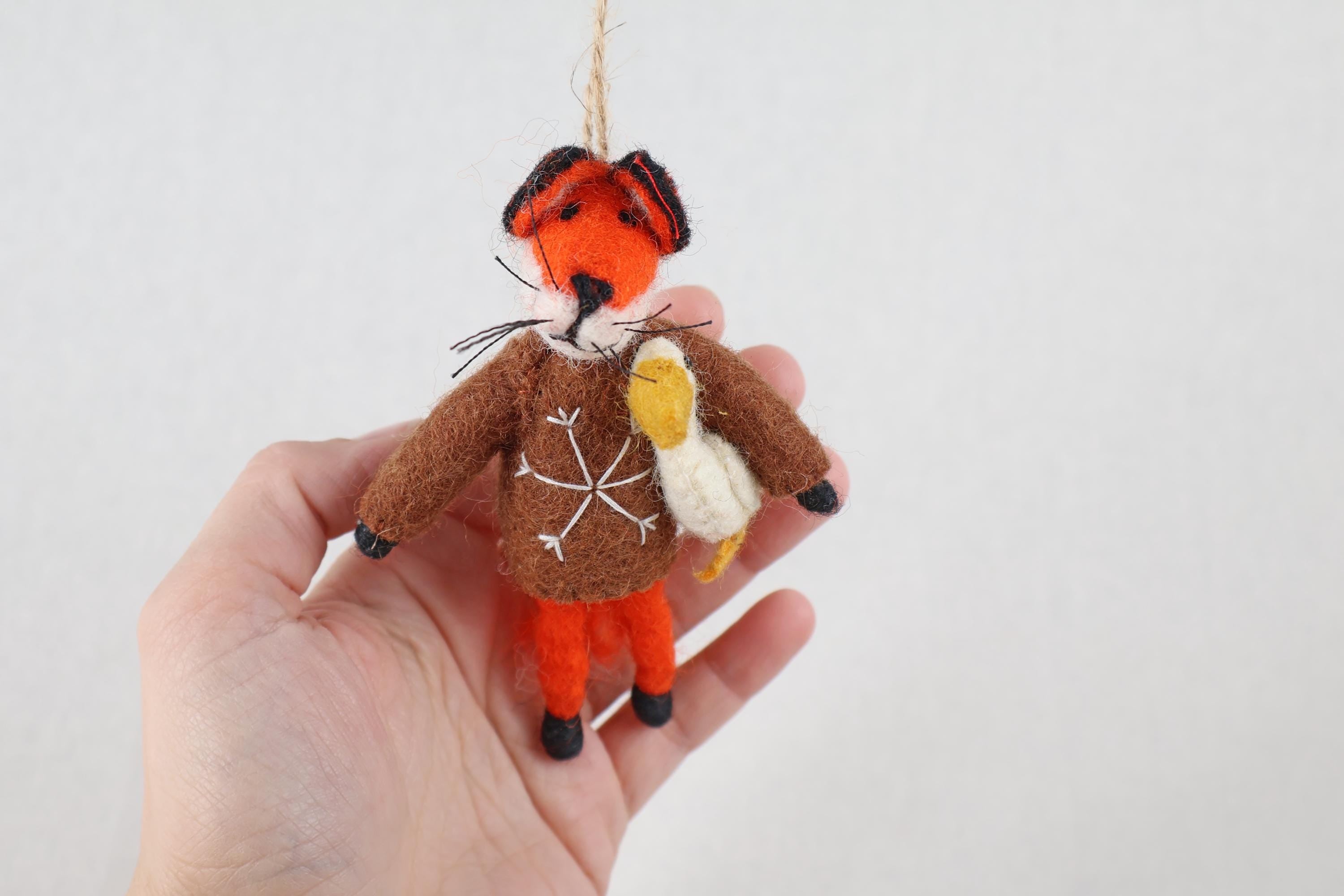 Weihnachtsanhänger Fuchs mit Gans I Christbaumschmuck I Weihnachtsdeko I Winter I Weihnachtsbaum I Filzdeko
