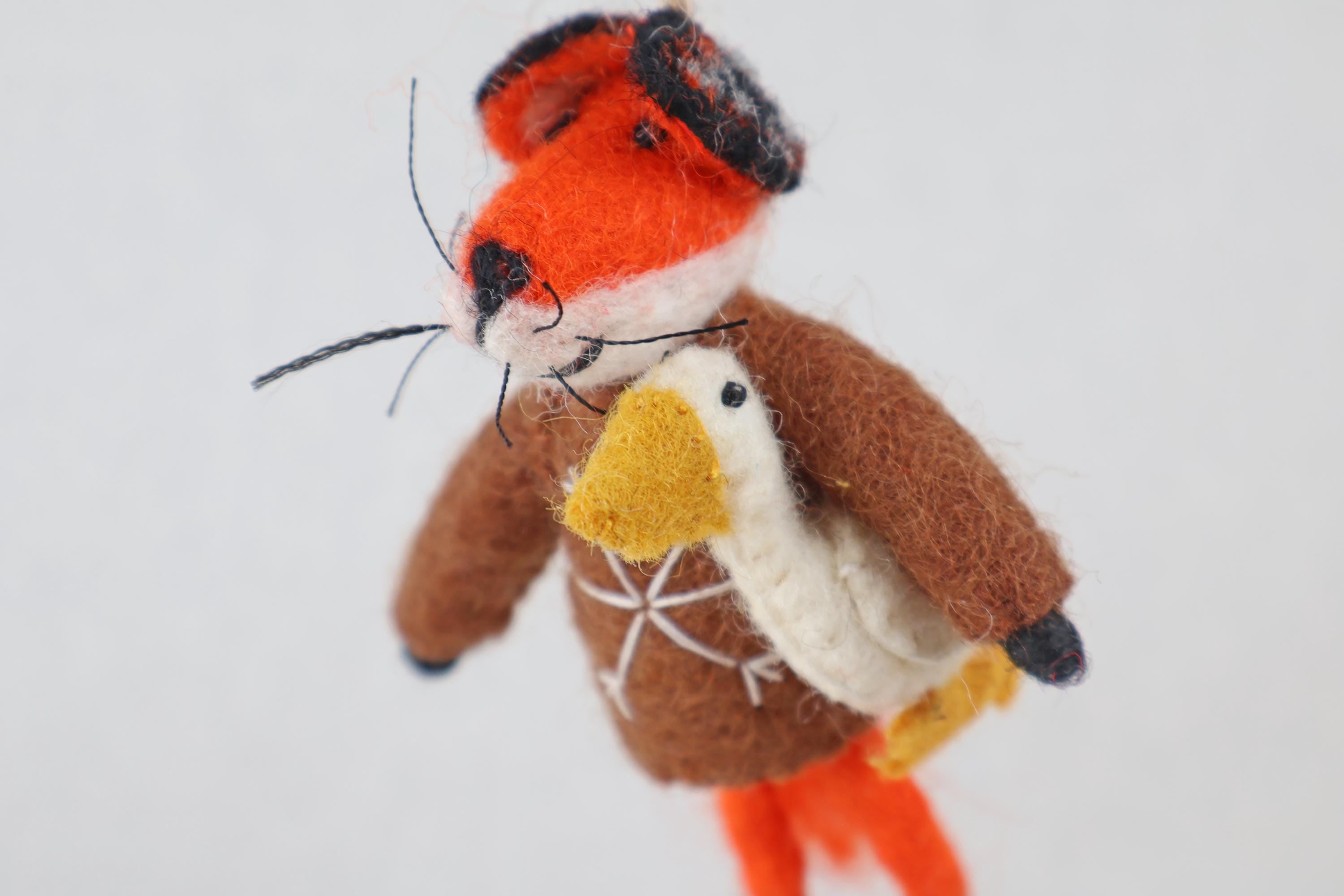 Weihnachtsanhänger Fuchs mit Gans I Christbaumschmuck I Weihnachtsdeko I Winter I Weihnachtsbaum I Filzdeko