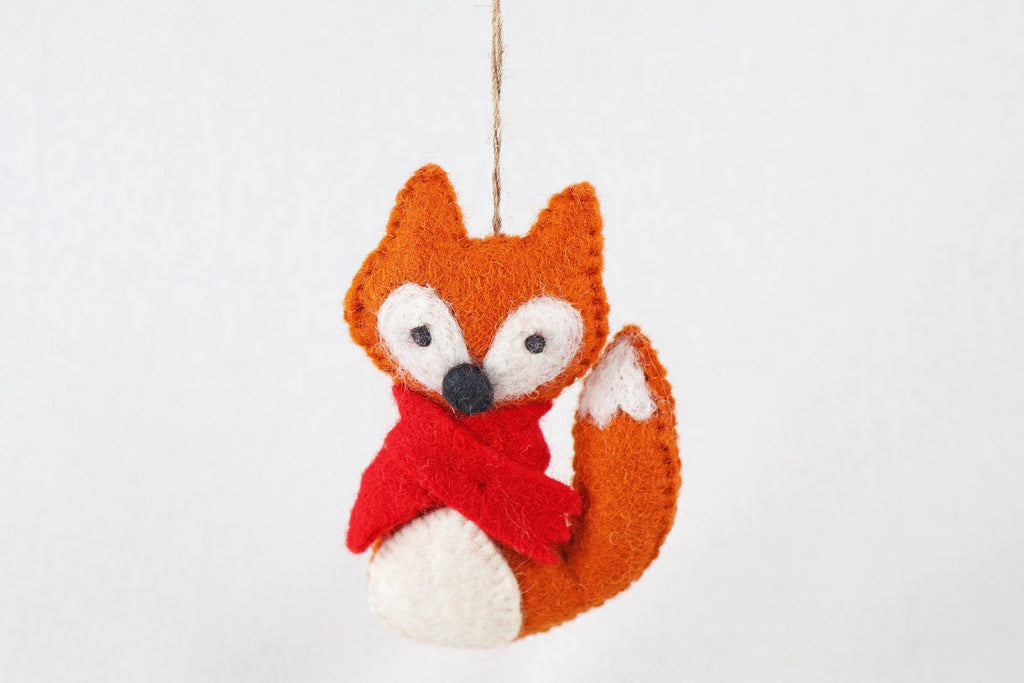 Weihnachtsanhänger Fuchs mit Schal I Christbaumschmuck I Weihnachtsdeko I Winter I Weihnachtsbaum I Fuchs aus Filz