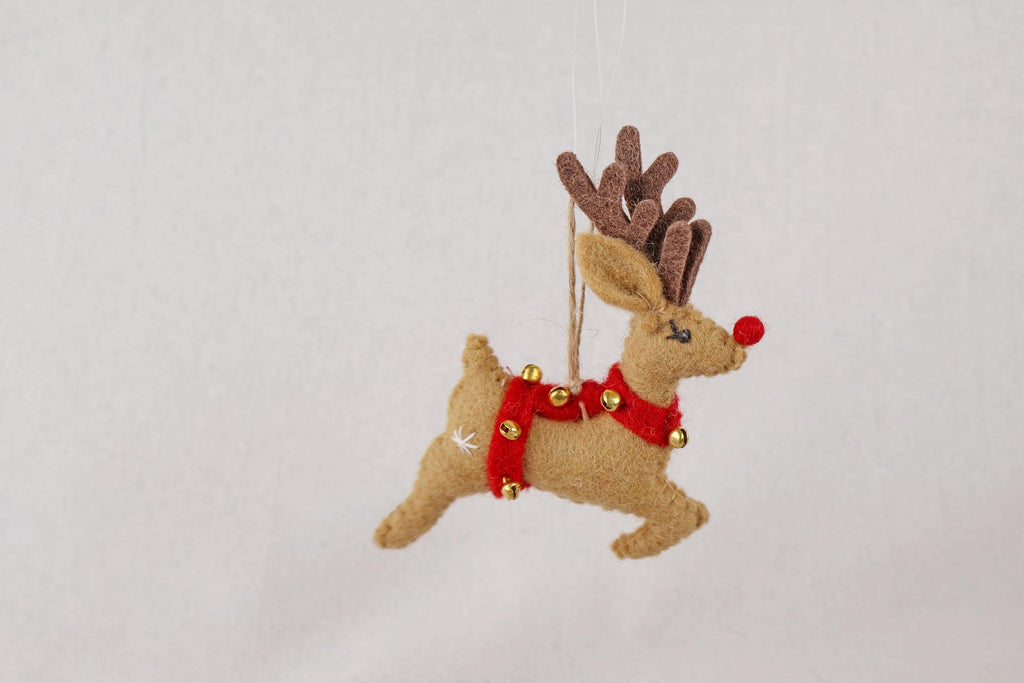 Weihnachtsanhänger Rudolf das Rentier I Filz Christbaumschmuck I Weihnachtsdeko I rote Nase I Rentier Deko