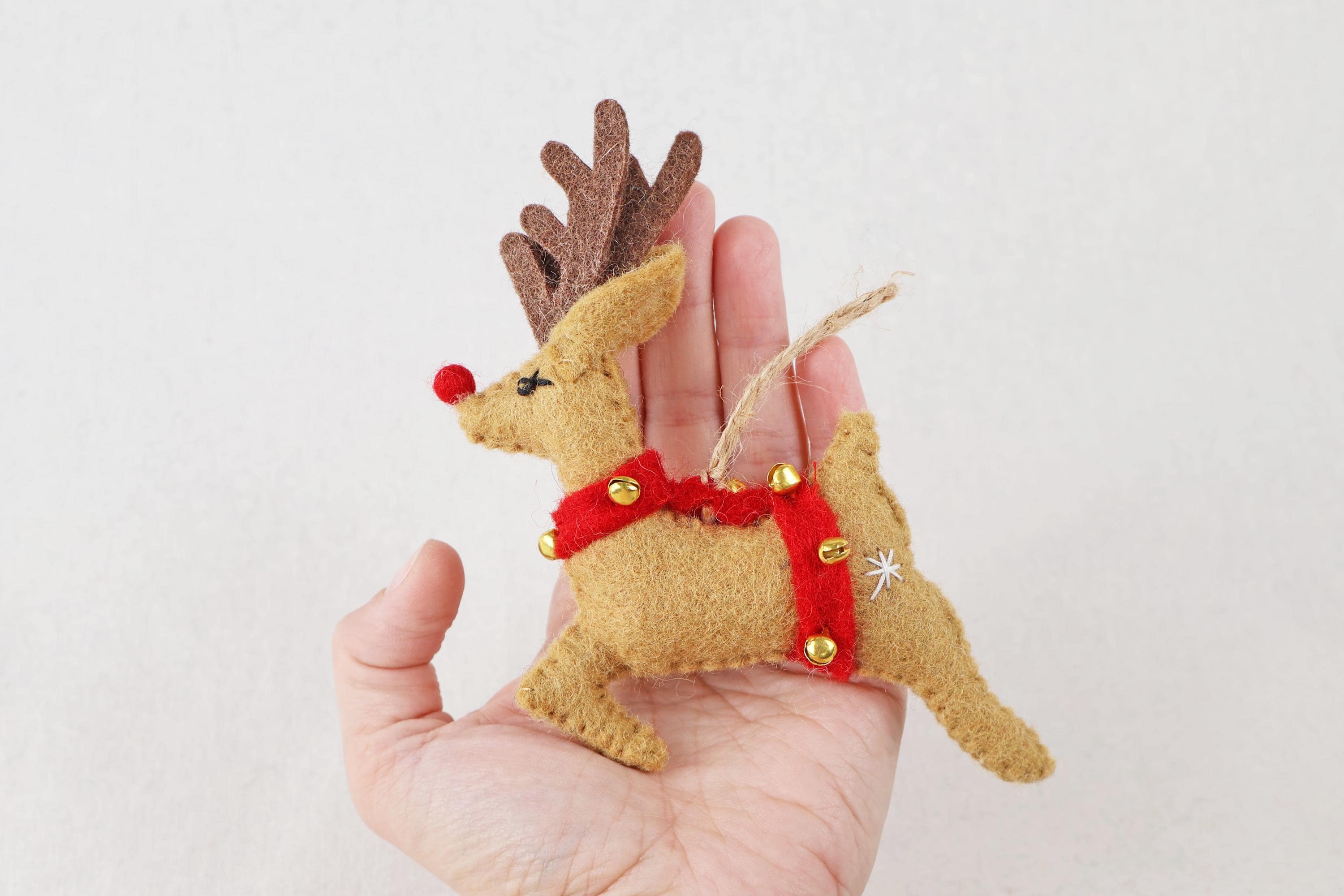 Weihnachtsanhänger Rudolf das Rentier I Filz Christbaumschmuck I Weihnachtsdeko I rote Nase I Rentier Deko