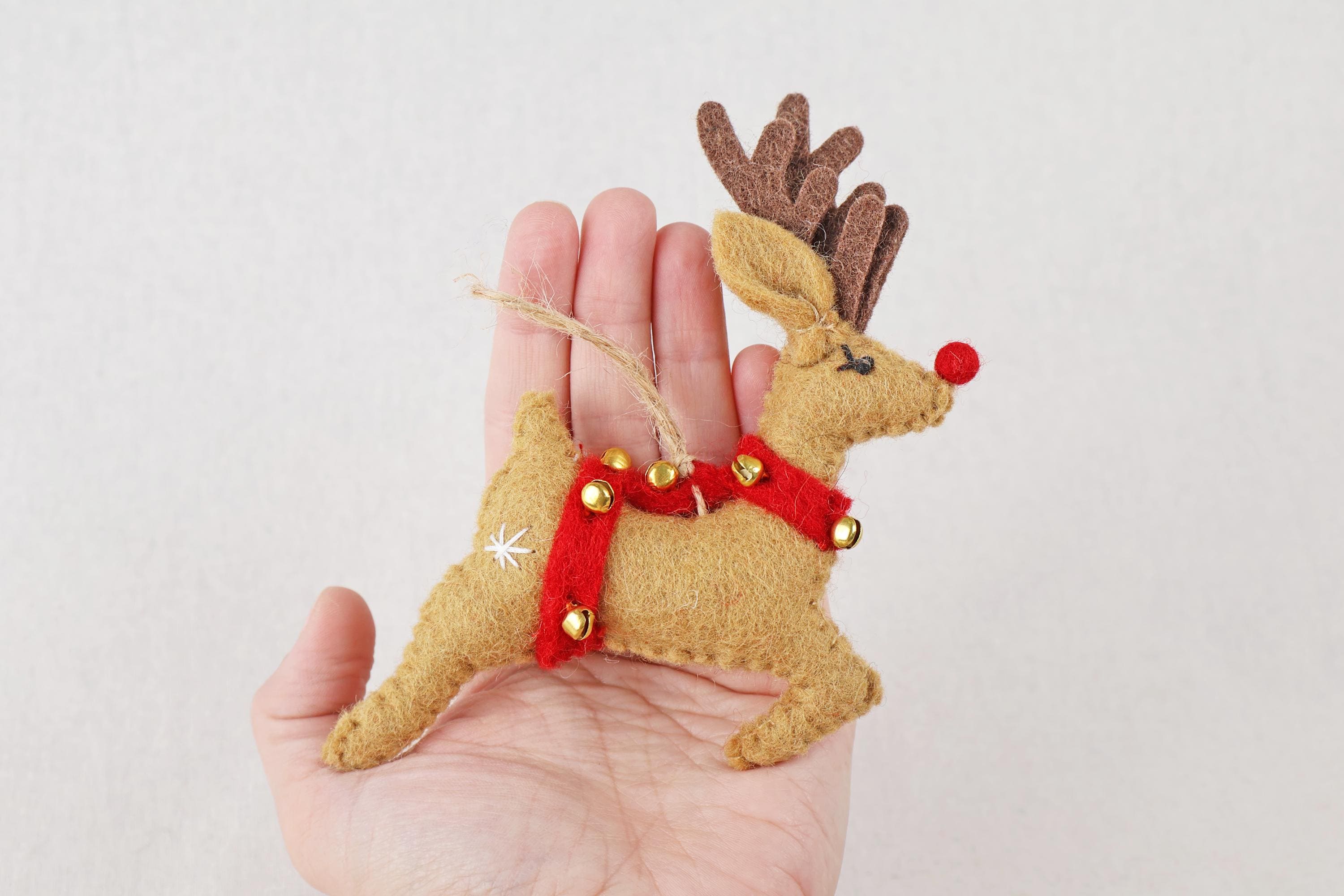 Weihnachtsanhänger Rudolf das Rentier I Filz Christbaumschmuck I Weihnachtsdeko I rote Nase I Rentier Deko