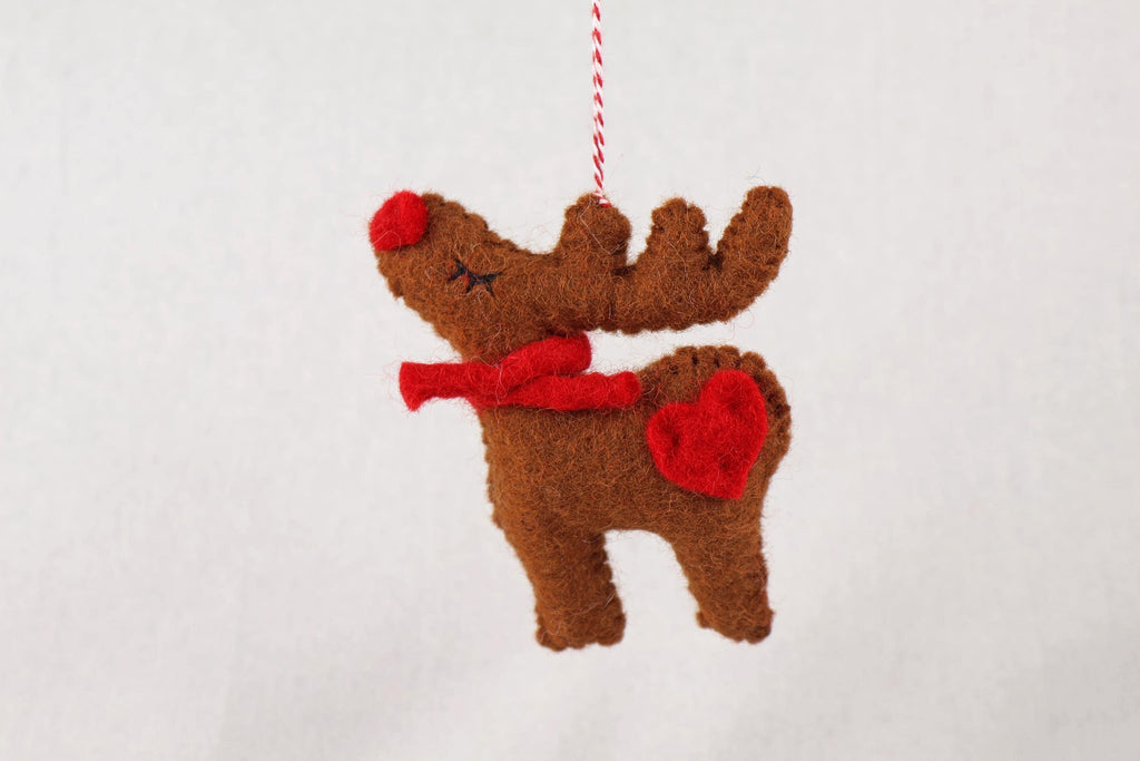 Weihnachtsanhänger Rudolf das Rentier I Filz Christbaumschmuck I Weihnachtsdeko I rote Nase I Rentier Deko