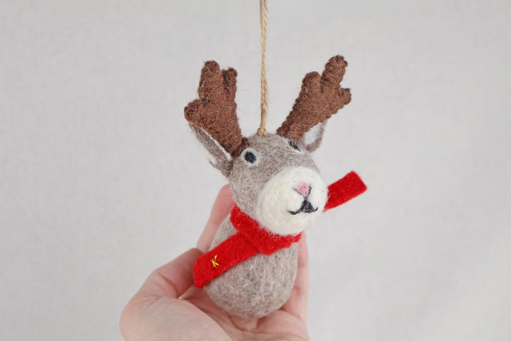Weihnachtsanhänger Elch mit Schal I Christbaumschmuck I Weihnachtsdeko I Winter I Weihnachtsbaum I Elch aus Filz