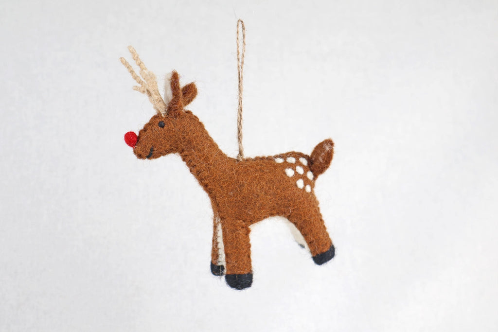 Weihnachtsanhänger Rudolf das Rentier I Filz Christbaumschmuck I Weihnachtsdeko I rote Nase I Rentier Deko