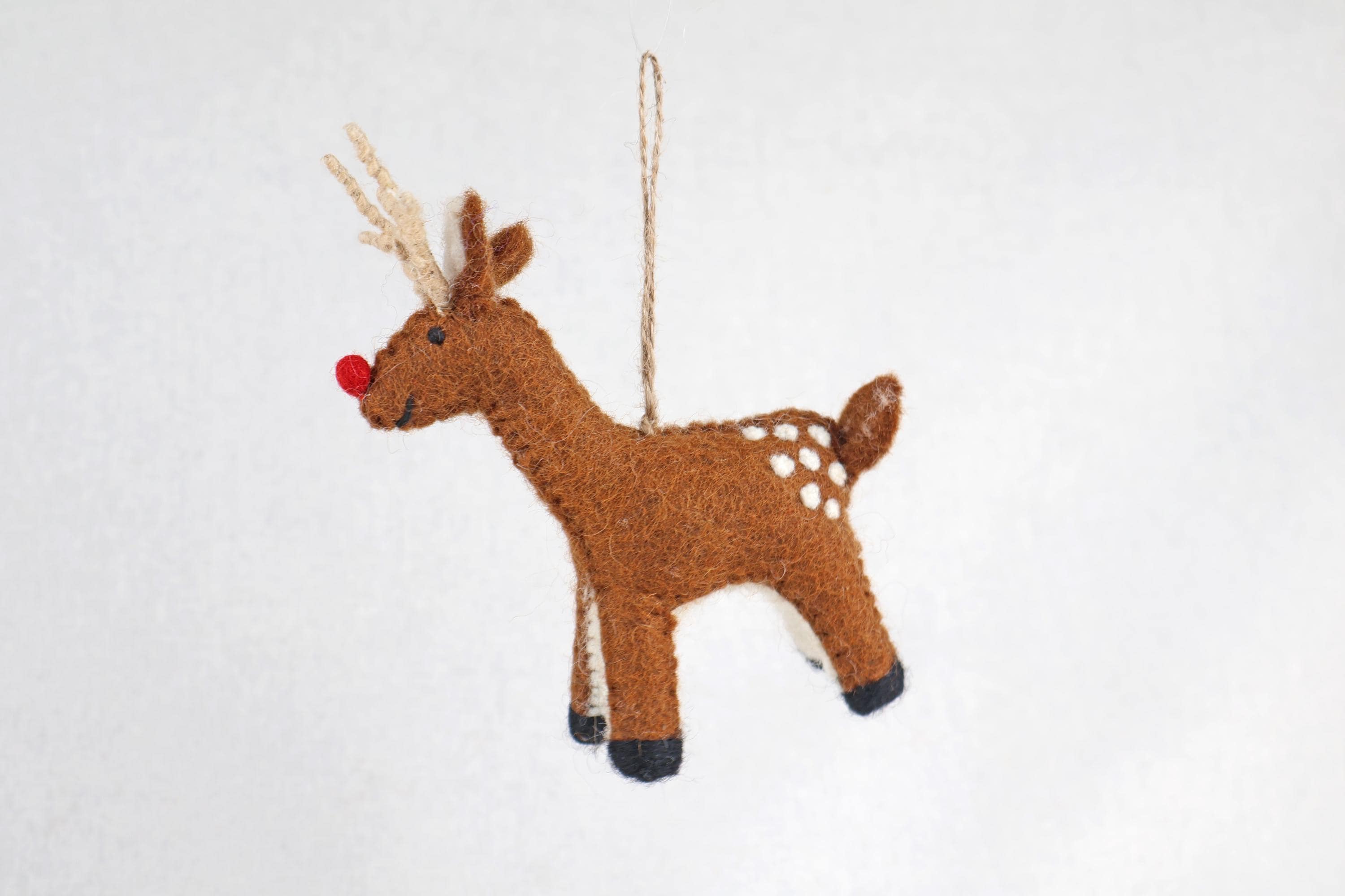 Weihnachtsanhänger Rudolf das Rentier I Filz Christbaumschmuck I Weihnachtsdeko I rote Nase I Rentier Deko