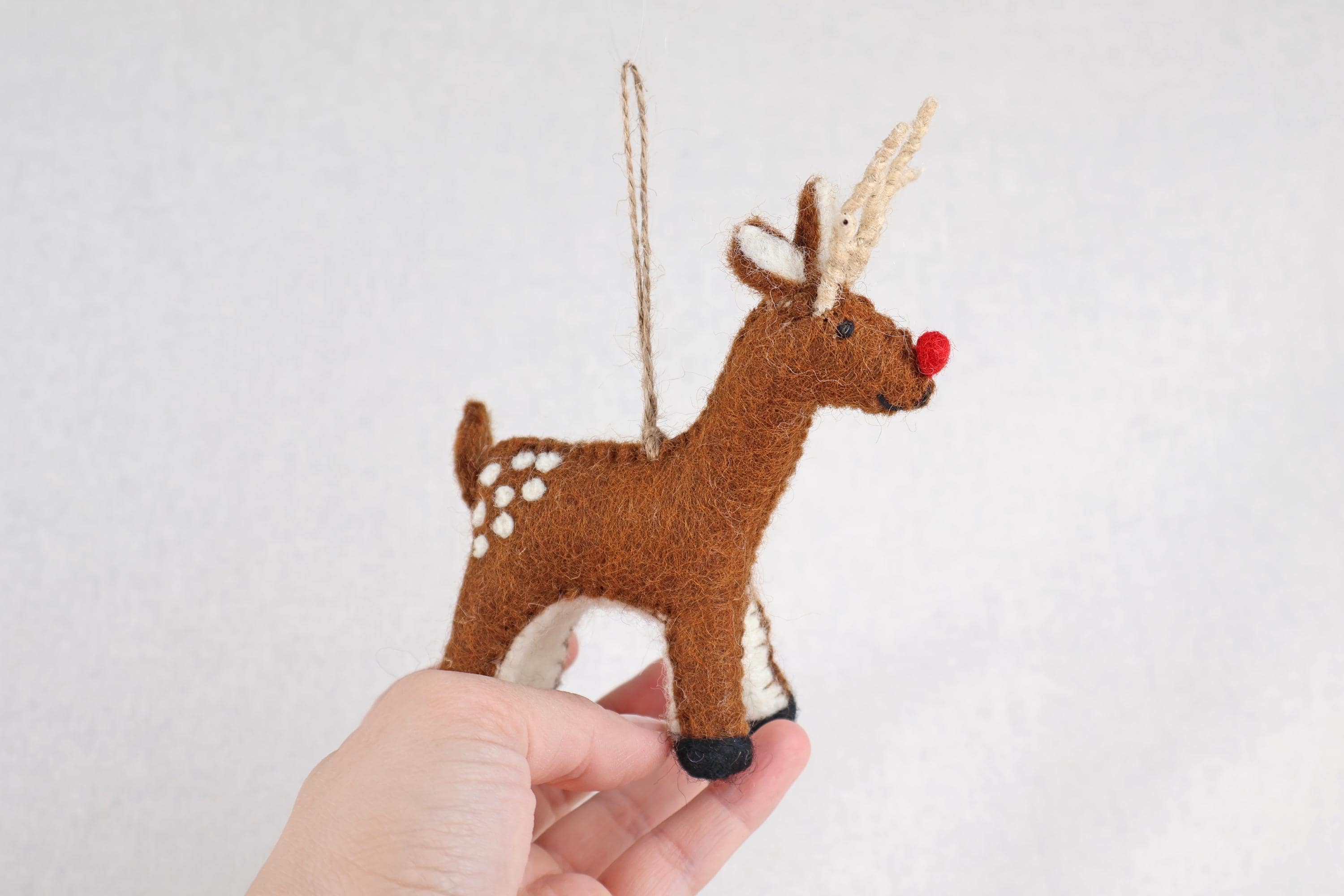 Weihnachtsanhänger Rudolf das Rentier I Filz Christbaumschmuck I Weihnachtsdeko I rote Nase I Rentier Deko