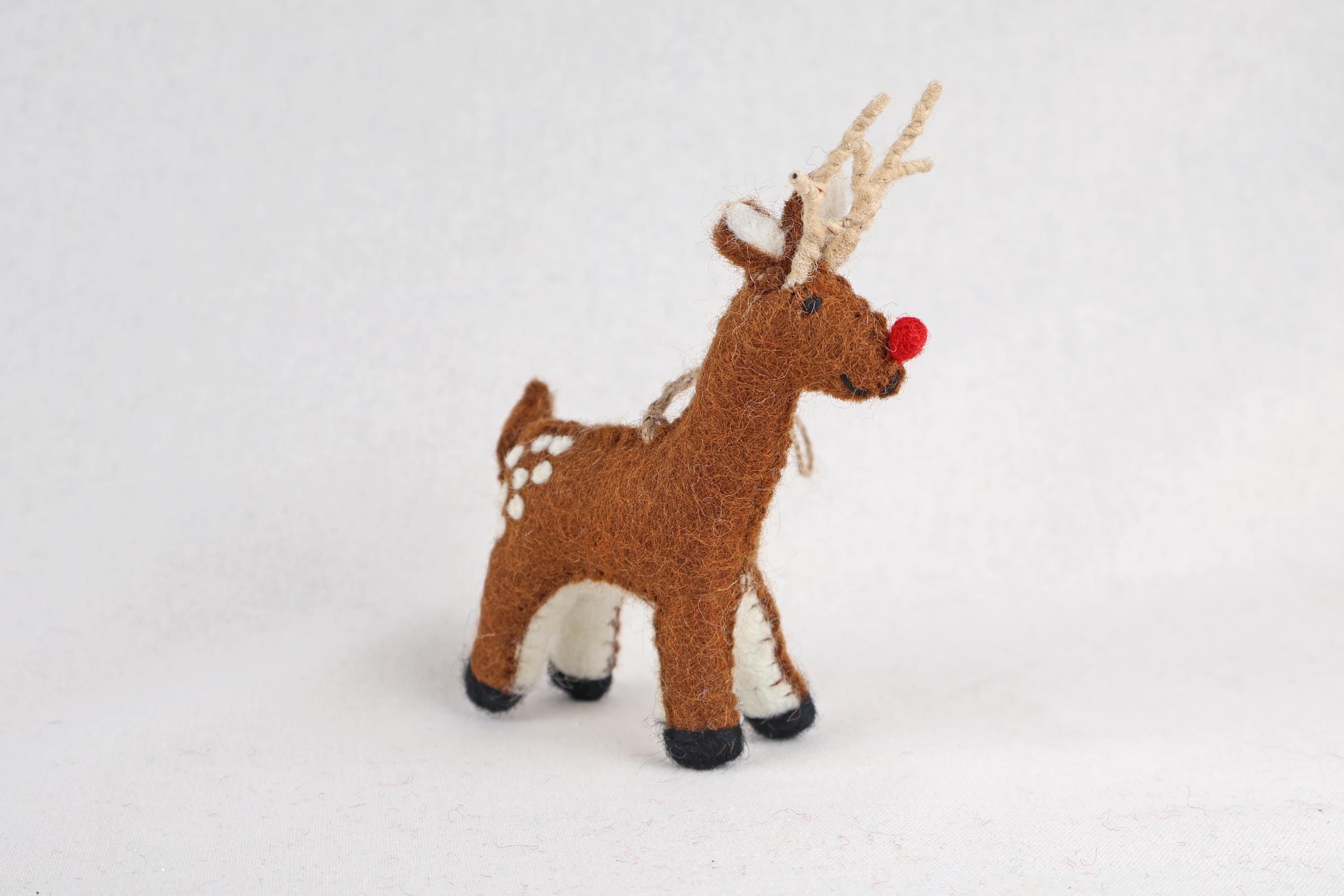 Weihnachtsanhänger Rudolf das Rentier I Filz Christbaumschmuck I Weihnachtsdeko I rote Nase I Rentier Deko