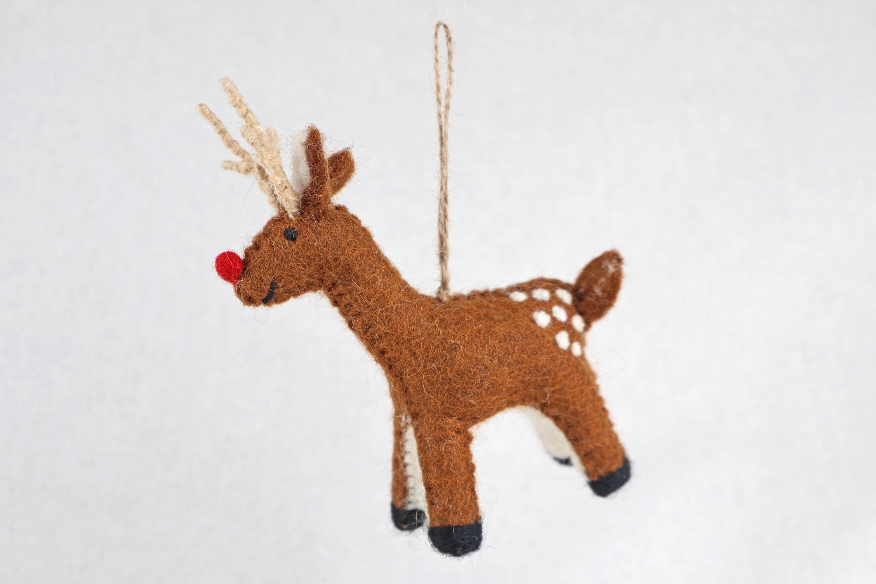 Weihnachtsanhänger Rudolf das Rentier I Filz Christbaumschmuck I Weihnachtsdeko I rote Nase I Rentier Deko