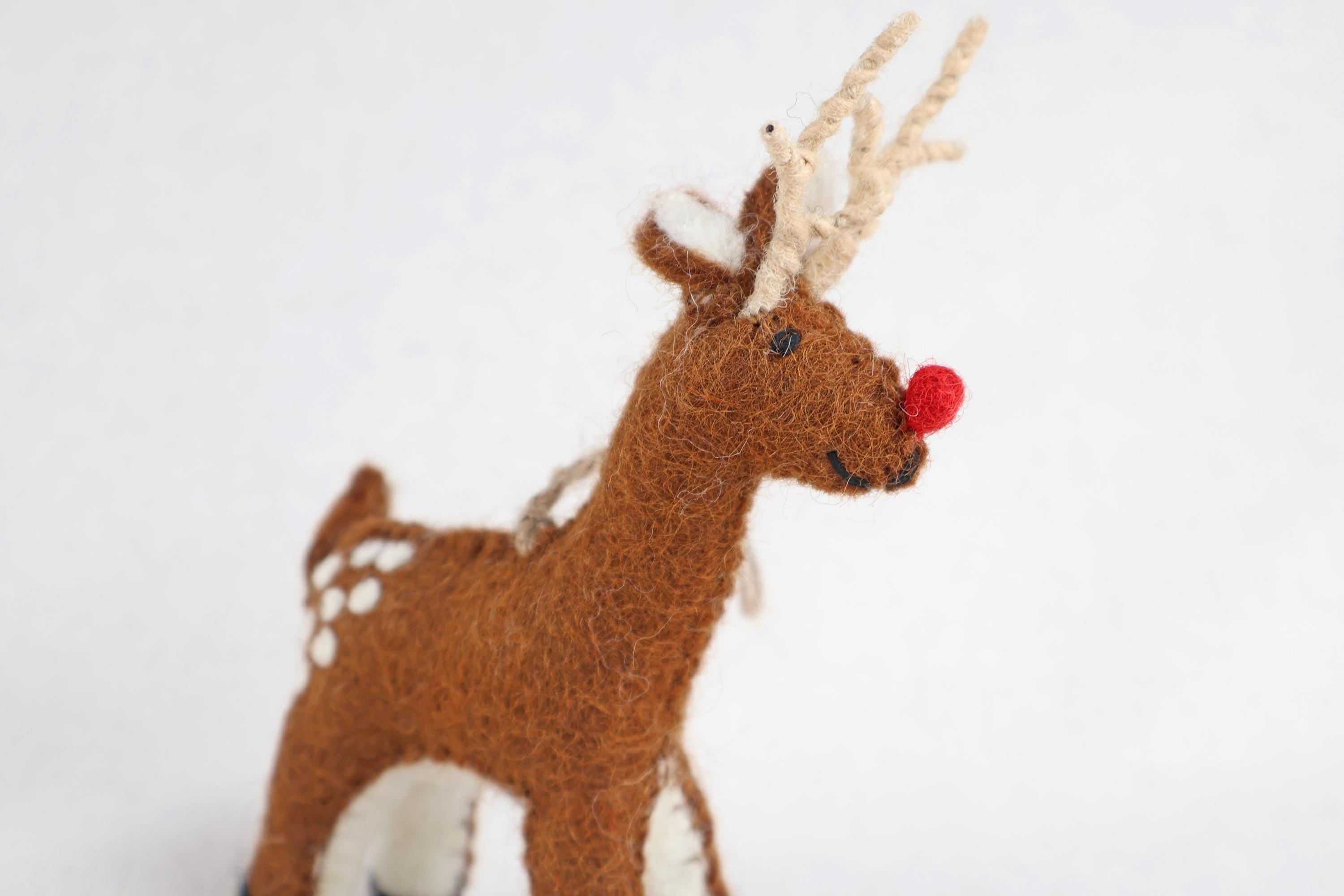 Weihnachtsanhänger Rudolf das Rentier I Filz Christbaumschmuck I Weihnachtsdeko I rote Nase I Rentier Deko