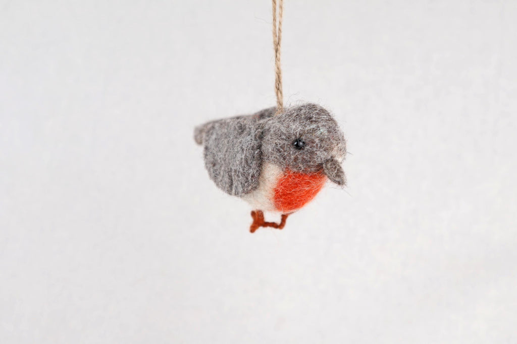 Filzanhänger Rotkehlchen I Christbaumschmuck I Weihnachtsdeko I Winterdeko I Weihnachtsbaum I Frühlingsdeko I Vogeldeko I Naturdeko I Fair