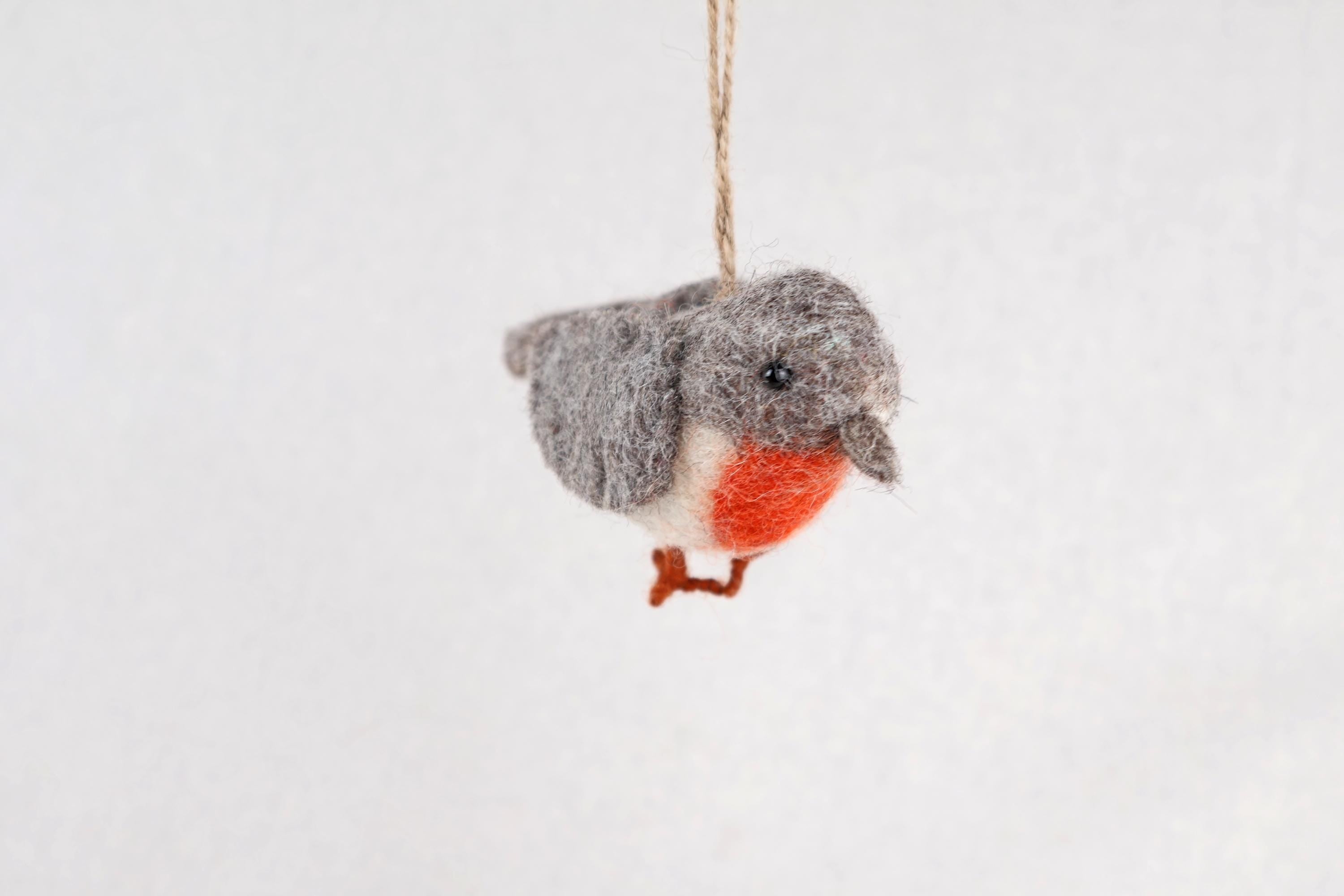 Filzanhänger Rotkehlchen I Christbaumschmuck I Weihnachtsdeko I Winterdeko I Weihnachtsbaum I Frühlingsdeko I Vogeldeko I Naturdeko I Fair
