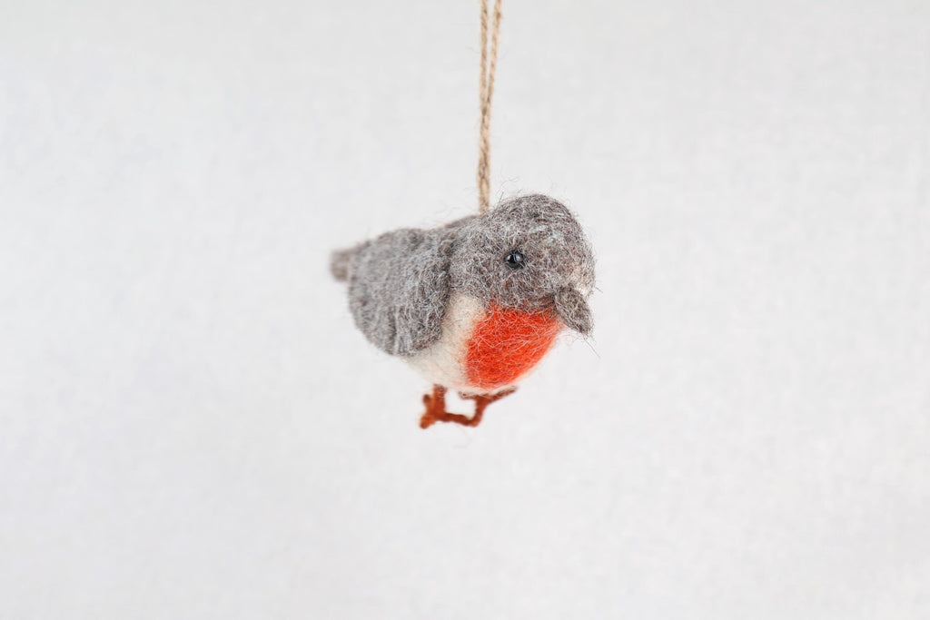 Filzanhänger Rotkehlchen I Christbaumschmuck I Weihnachtsdeko I Winterdeko I Weihnachtsbaum I Frühlingsdeko I Vogeldeko I Naturdeko I Fair