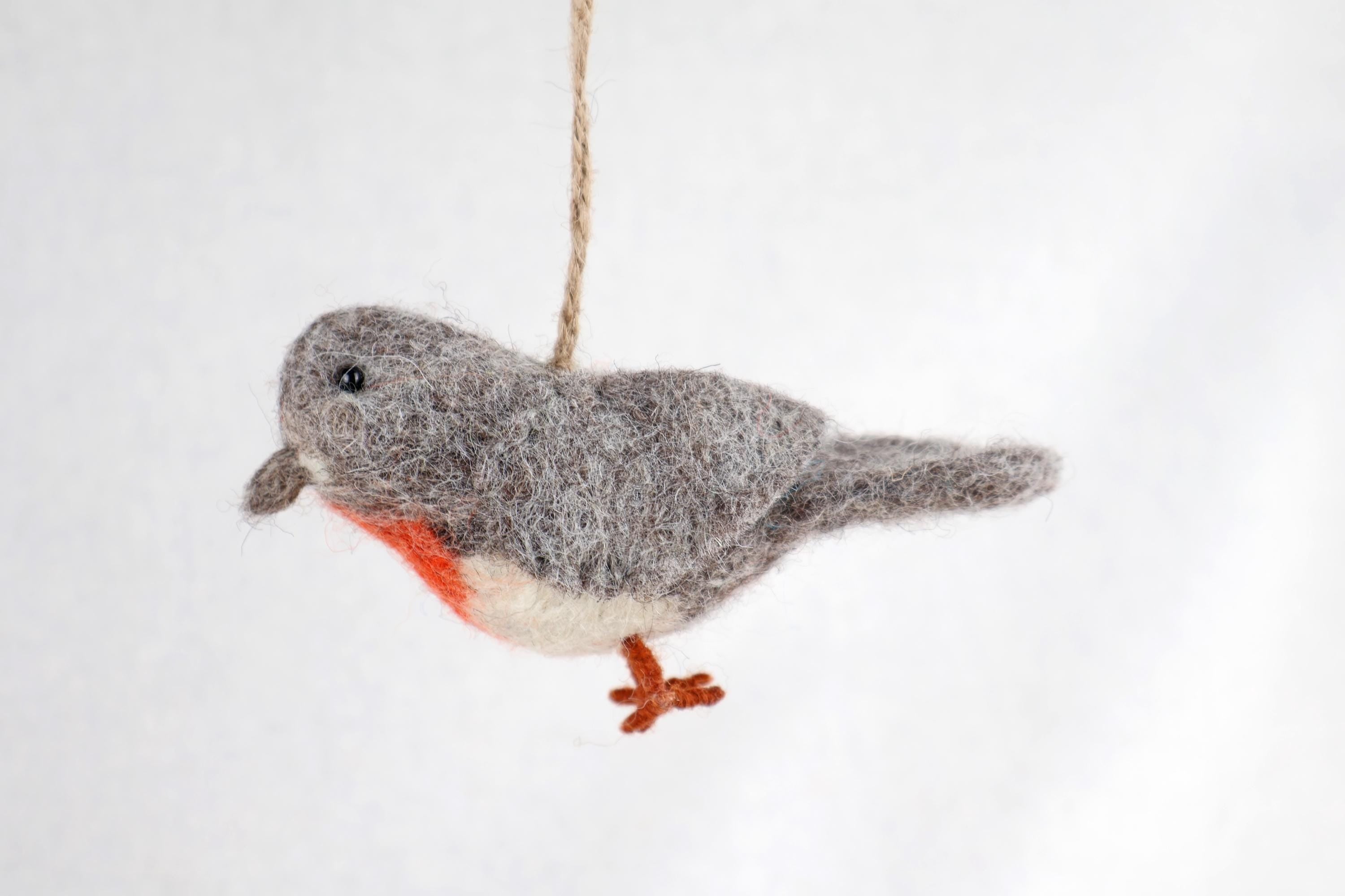 Filzanhänger Rotkehlchen I Christbaumschmuck I Weihnachtsdeko I Winterdeko I Weihnachtsbaum I Frühlingsdeko I Vogeldeko I Naturdeko I Fair