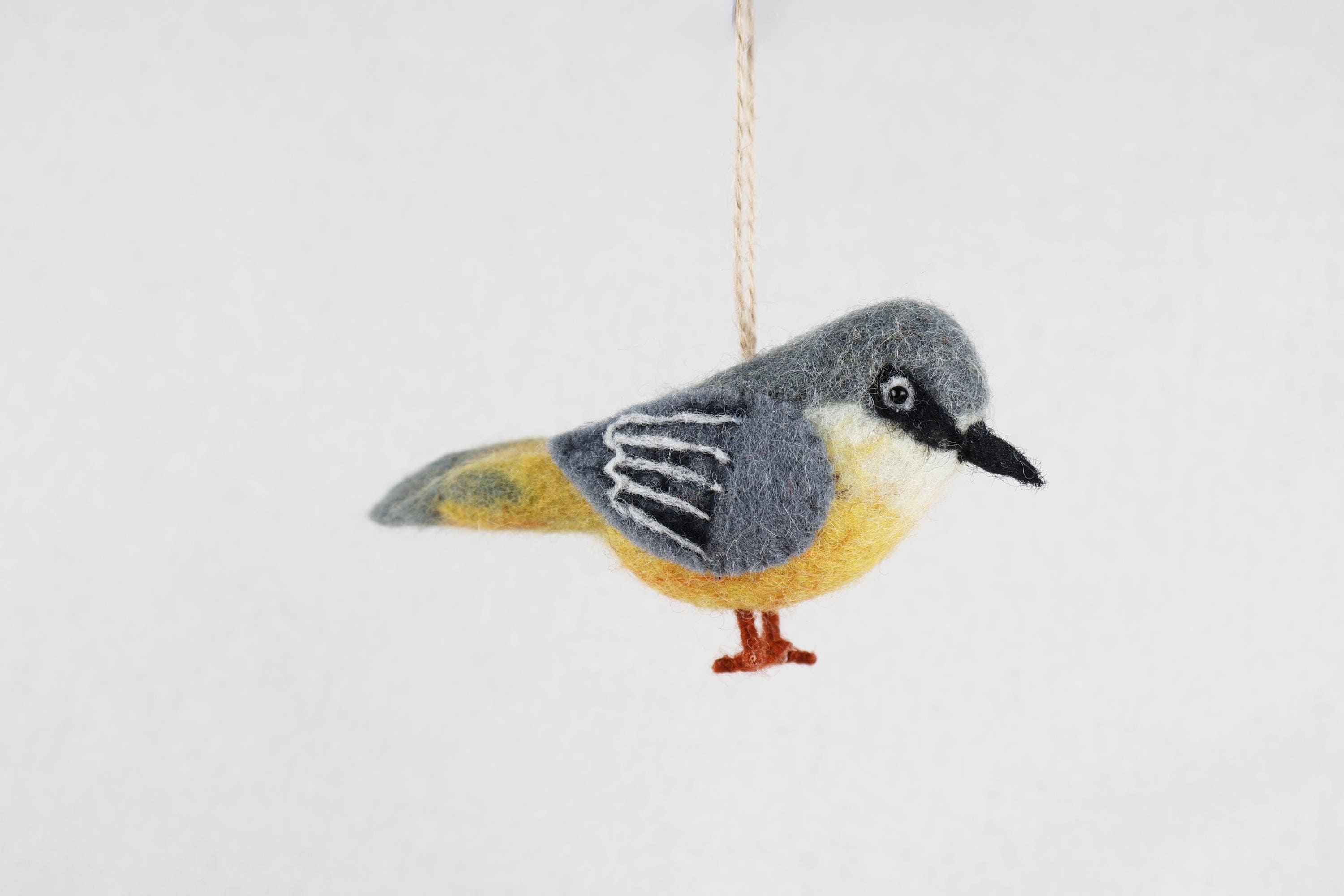 Filzanhänger Bergstelze I Christbaumschmuck I Weihnachtsdeko I Winterdeko I Weihnachtsbaum I Frühlingsdeko I Vogeldeko I Naturdeko I Fair