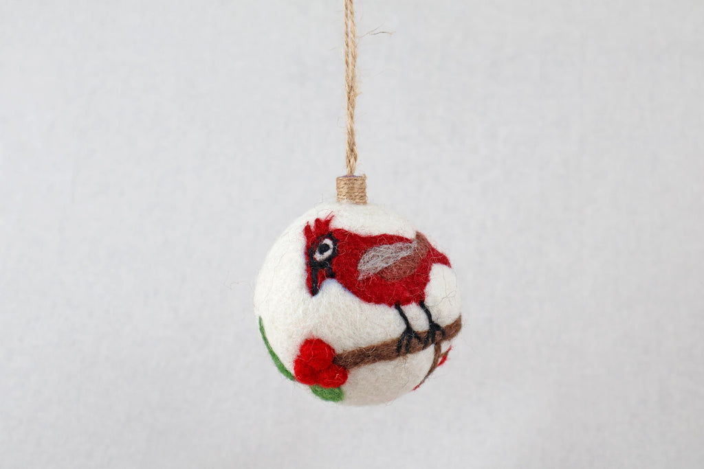 Weihnachtskugel Filz Rotkardinal Vogel I Weihnachtsdeko I Anhänger I Vogel Deko I Weihnachtsschmuck I Christbaumkugel I Christbaumschmuck I