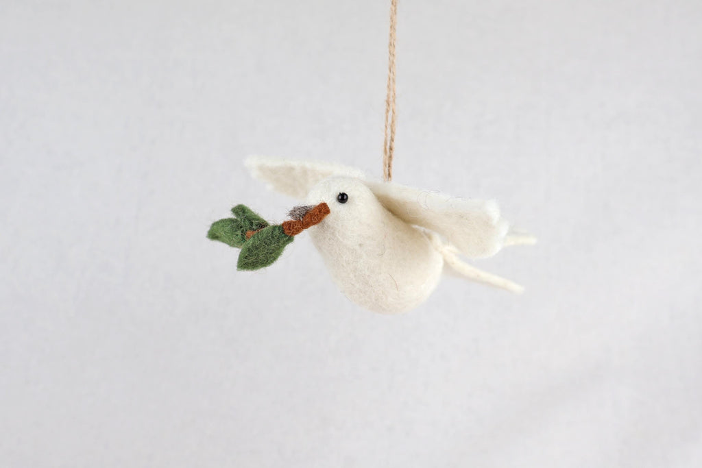 Anhänger Friedenstaube I Christbaumschmuck Weihnachtsdeko I Winter Weihnachtsbaum I Taube Aufhänger I Taube aus Filz