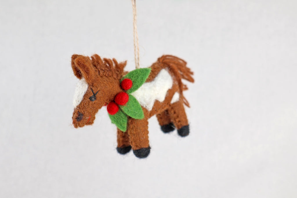 Weihnachtsanhänger Pferd I Filz Christbaumschmuck I Weihnachtsdeko Pferdchen