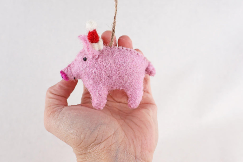 Weihnachtsanhänger Schwein I Christbaumschmuck I Weihnachtsdeko I Winter I Weihnachtsbaum I Weihnachtsschwein I Filz Deko Weihnachten
