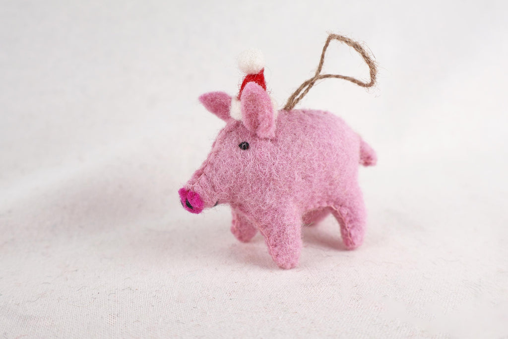 Weihnachtsanhänger Schwein I Christbaumschmuck I Weihnachtsdeko I Winter I Weihnachtsbaum I Weihnachtsschwein I Filz Deko Weihnachten