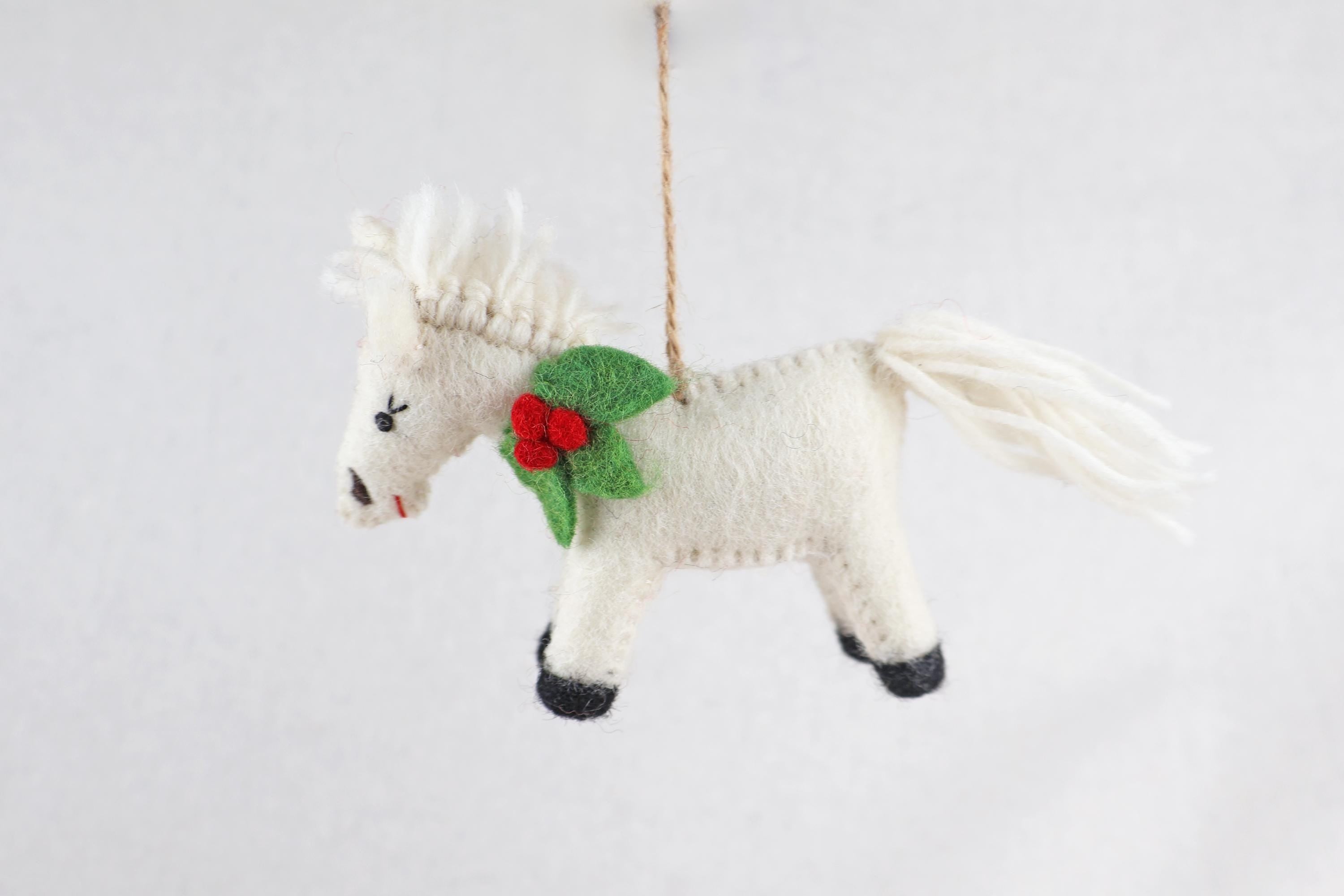 Weihnachtsanhänger Pferd I Filz Christbaumschmuck I Weihnachtsdeko Pferdchen
