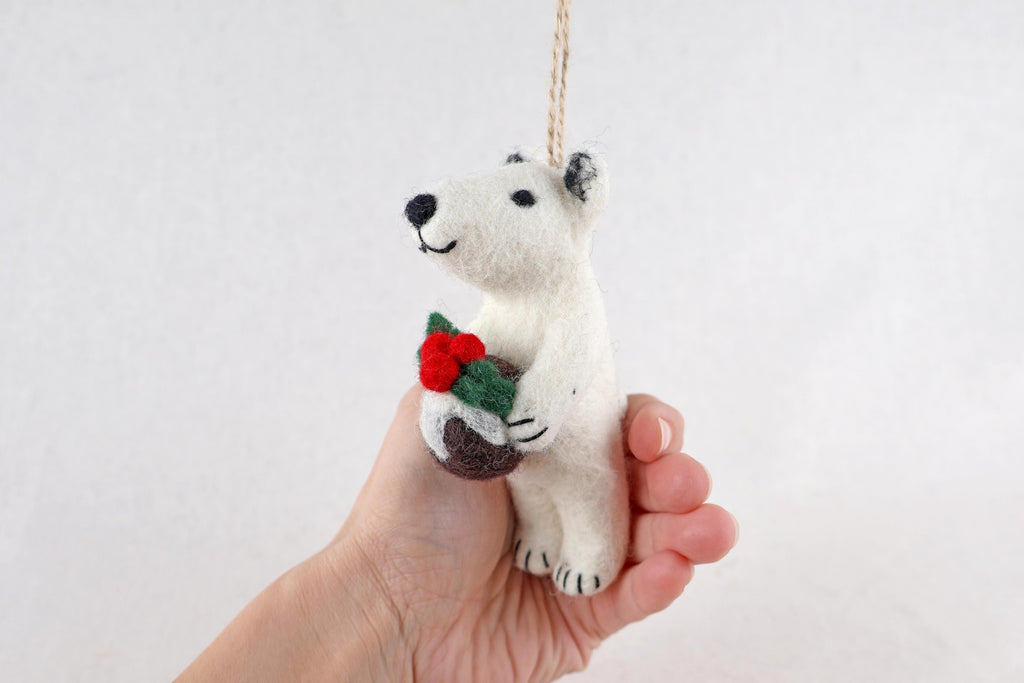 Weihnachtsanhänger Eisbär I Filz Christbaumschmuck I Weihnachtsdeko I Weihnachtsstern I Christmaspudding