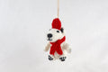 Weihnachtsanhänger Eisbär mit Mütze und Schal I Filz Christbaumschmuck I Weihnachtsdeko I Winterdeko aus Filz