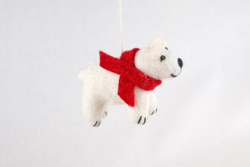 Weihnachtsanhänger Eisbär Filz Christbaumschmuck Weihnachtsdeko