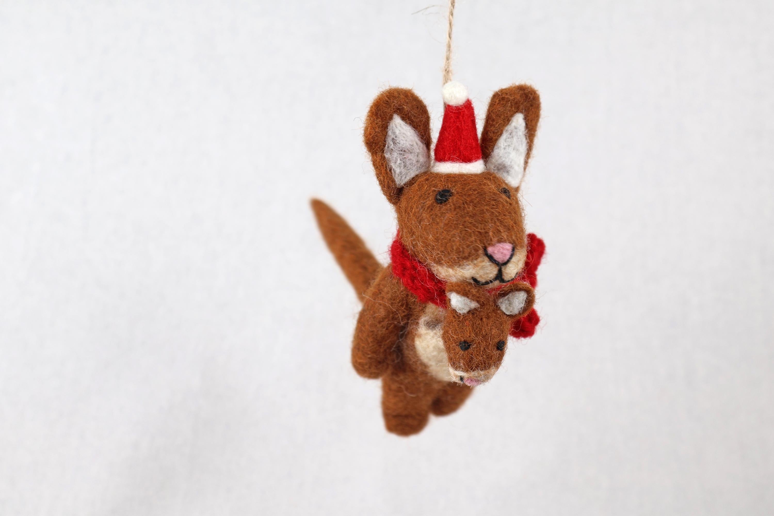Weihnachtsanhänger Känguru I Christbaumschmuck I Weihnachtsdeko I Winter Weihnachtsbaum I nachhaltig I lustige Weihnachtsdeko