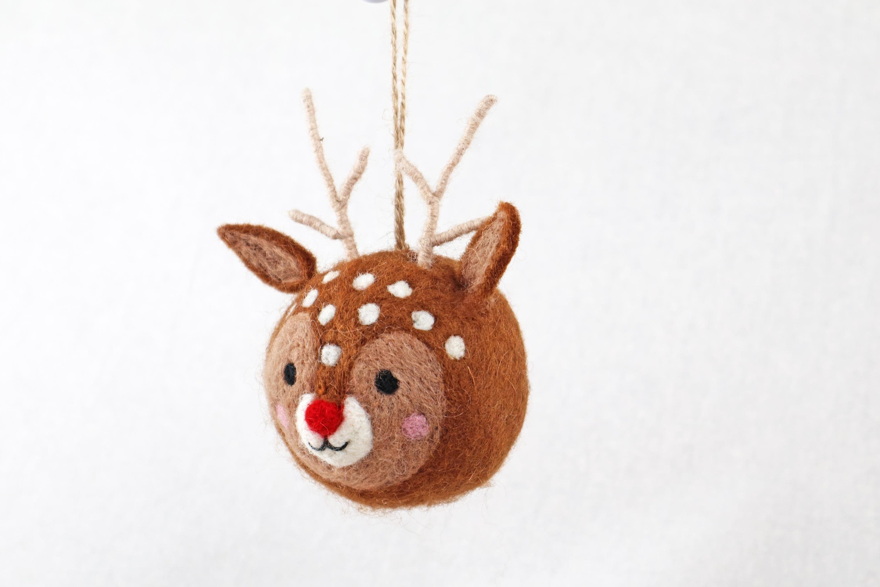 Weihnachtskugel Rudolf handgemacht I Weihnachtsdeko I Christmas I Kugeln handgemacht I Weihnachtsschmuck I Christbaumkugel Filz I
