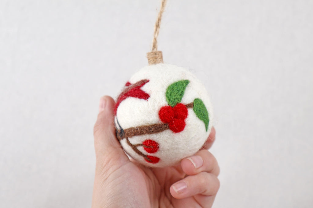Weihnachtskugel Filz Rotkardinal Vogel I Weihnachtsdeko I Anhänger I Vogel Deko I Weihnachtsschmuck I Christbaumkugel I Christbaumschmuck I