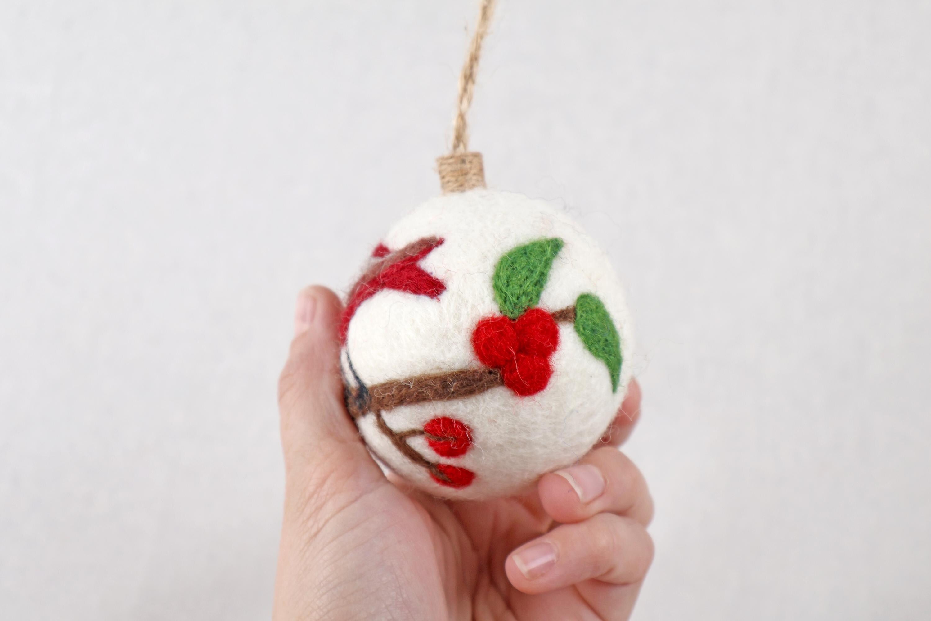 Weihnachtskugel Filz Rotkardinal Vogel I Weihnachtsdeko I Anhänger I Vogel Deko I Weihnachtsschmuck I Christbaumkugel I Christbaumschmuck I