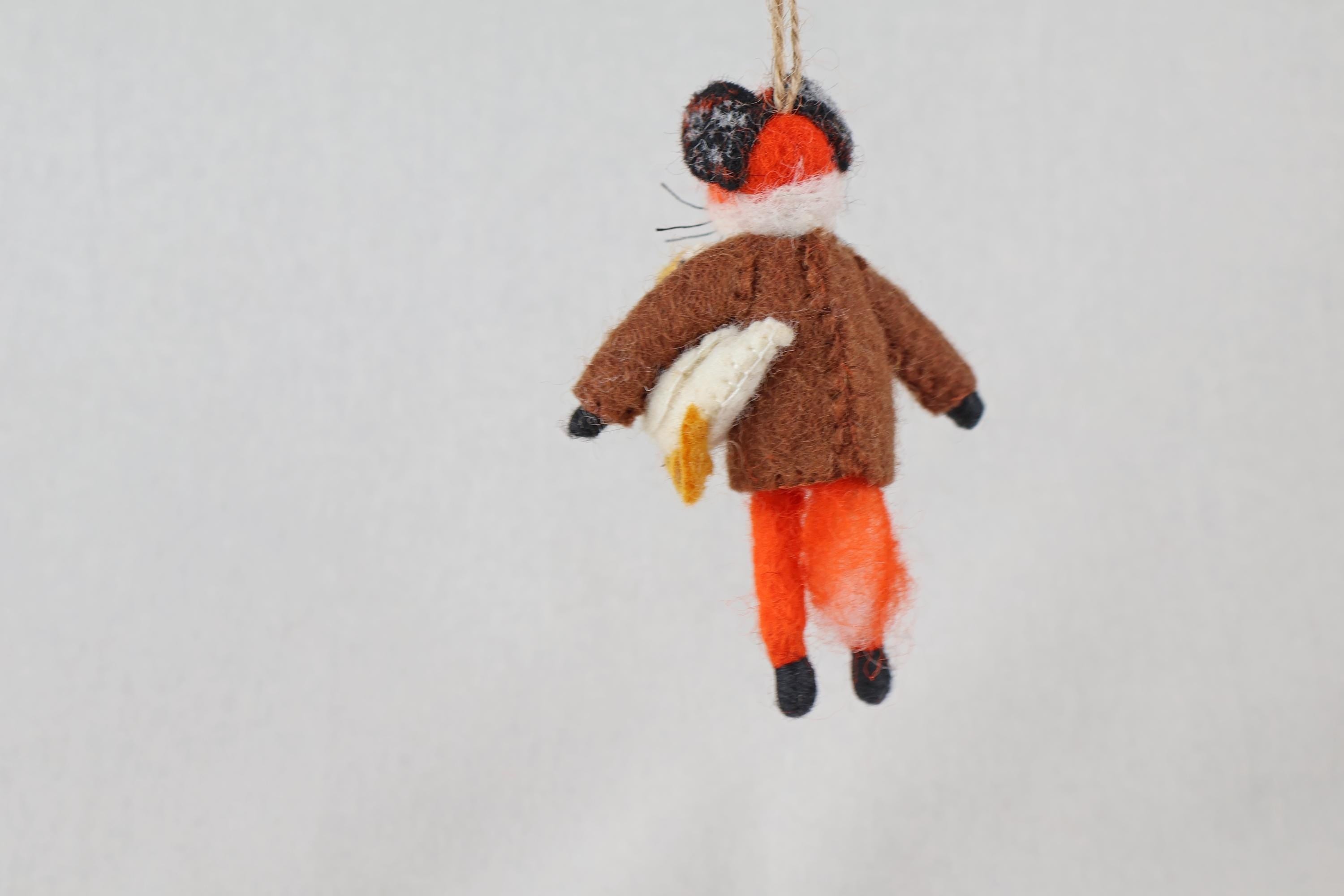 Weihnachtsanhänger Fuchs mit Gans I Christbaumschmuck I Weihnachtsdeko I Winter I Weihnachtsbaum I Filzdeko
