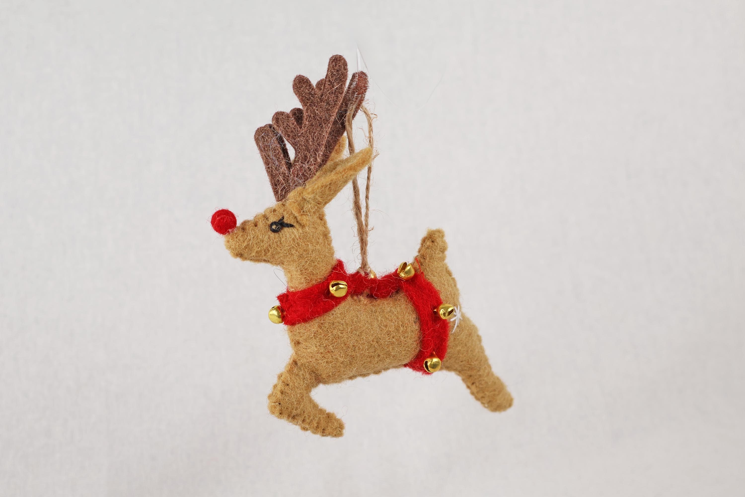 Weihnachtsanhänger Rudolf das Rentier I Filz Christbaumschmuck I Weihnachtsdeko I rote Nase I Rentier Deko