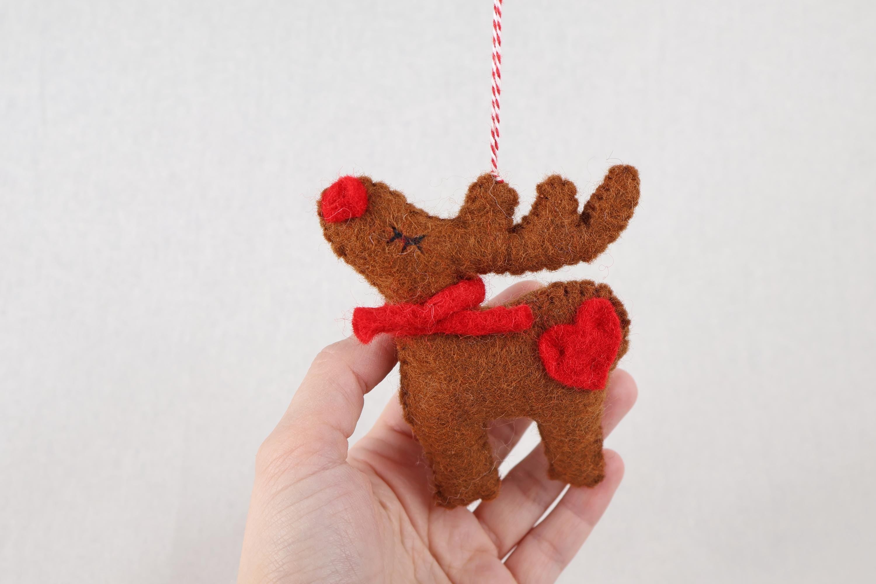 Weihnachtsanhänger Rudolf das Rentier I Filz Christbaumschmuck I Weihnachtsdeko I rote Nase I Rentier Deko