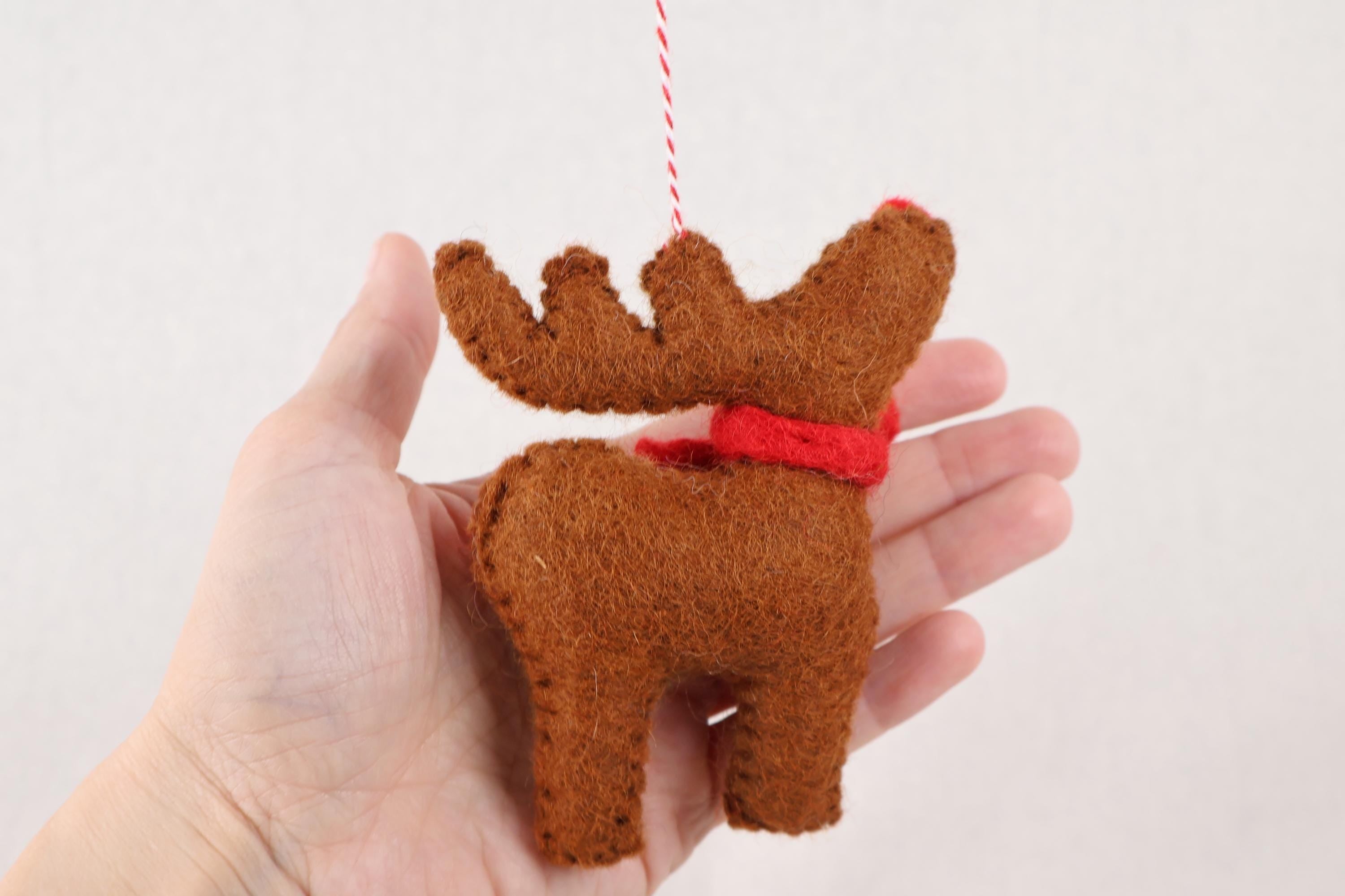 Weihnachtsanhänger Rudolf das Rentier I Filz Christbaumschmuck I Weihnachtsdeko I rote Nase I Rentier Deko