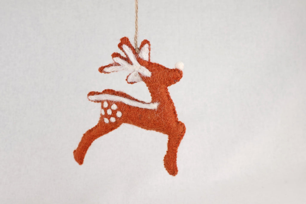 Weihnachtsanhänger Rudolf das Rentier I Filz Christbaumschmuck I Weihnachtsdeko I Skandinavisches I Rentier Deko I Hirsch