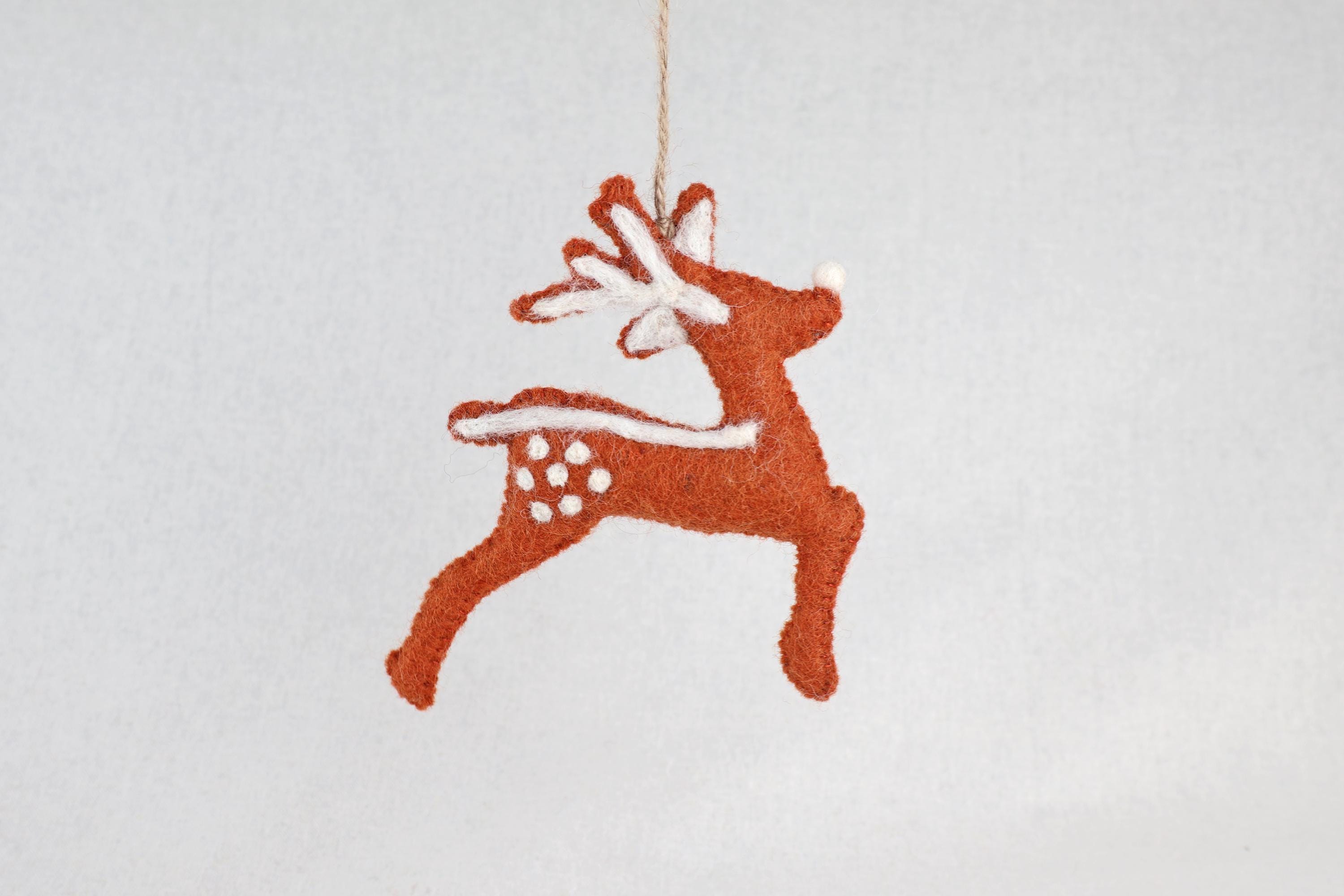 Weihnachtsanhänger Rudolf das Rentier I Filz Christbaumschmuck I Weihnachtsdeko I Skandinavisches I Rentier Deko I Hirsch