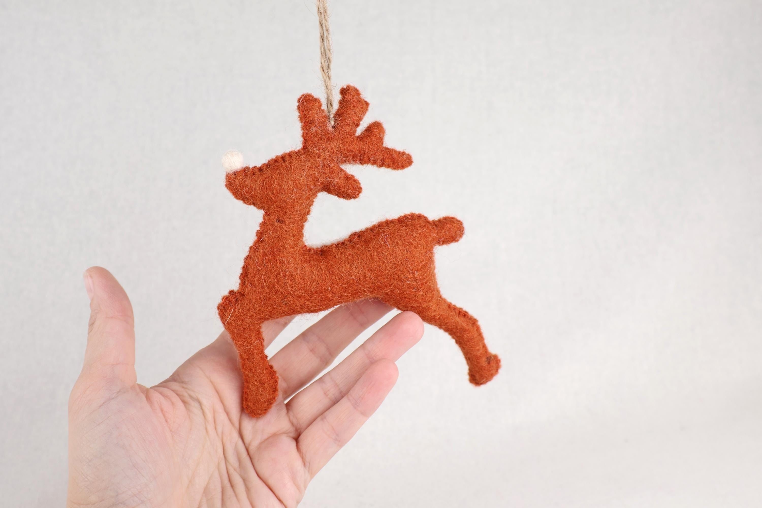 Weihnachtsanhänger Rudolf das Rentier I Filz Christbaumschmuck I Weihnachtsdeko I Skandinavisches I Rentier Deko I Hirsch