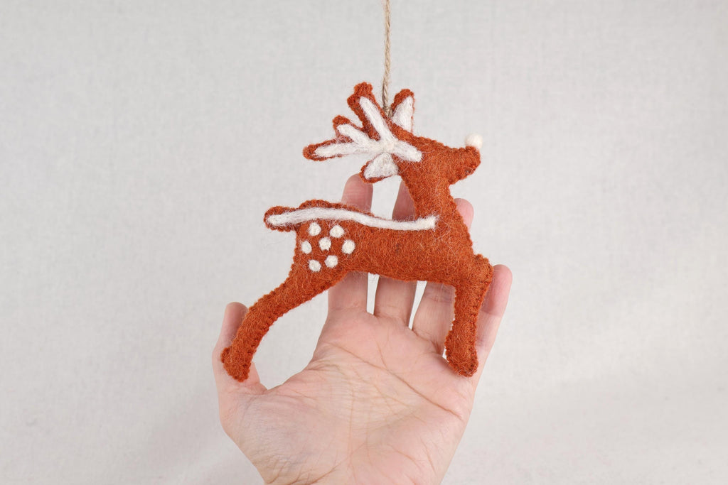 Weihnachtsanhänger Rudolf das Rentier I Filz Christbaumschmuck I Weihnachtsdeko I Skandinavisches I Rentier Deko I Hirsch